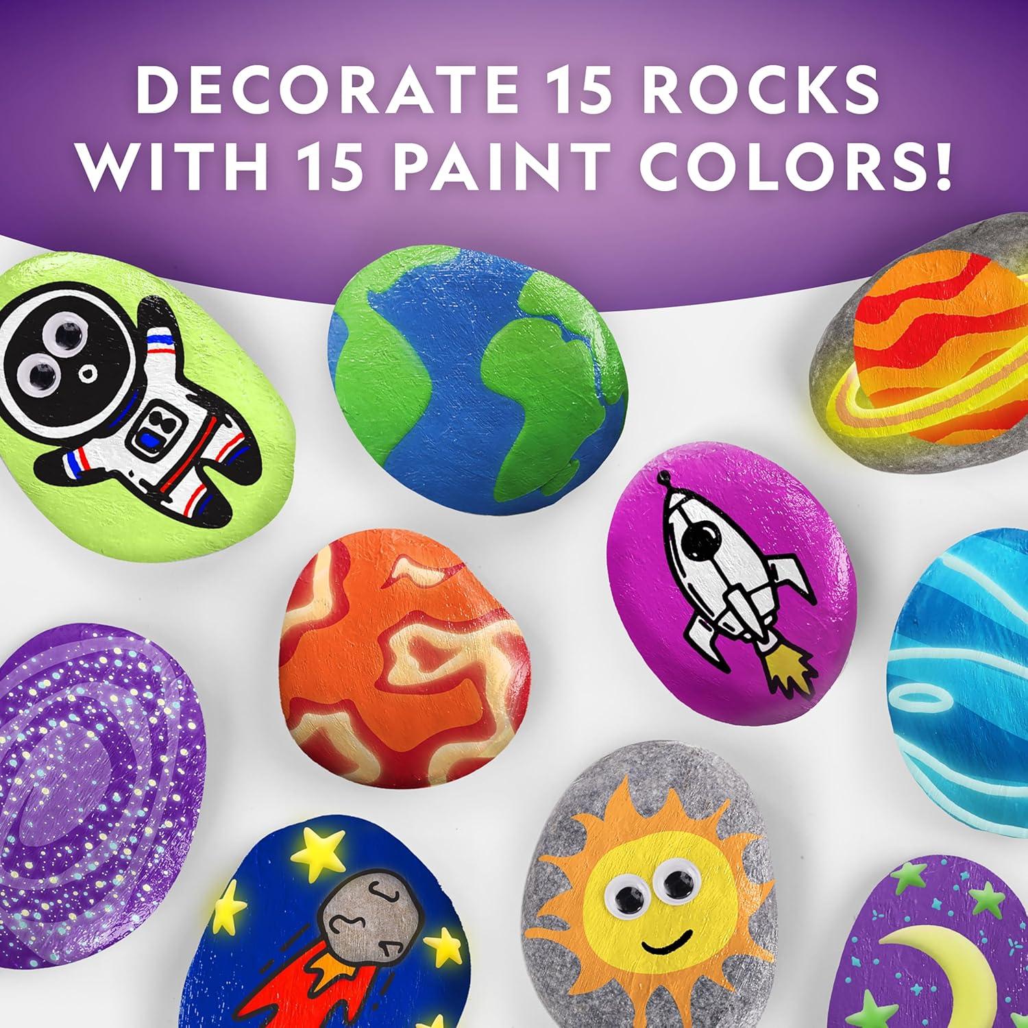 National Geographic Creepy Creatures Rock Painting Kit – Halloween Arts & Crafts Kit for Kids, Decorate 10 River Rocks with 10 Paint Colors & More Spooky Art Supplies, Halloween Gifts for Kids(Glow in the Dark)