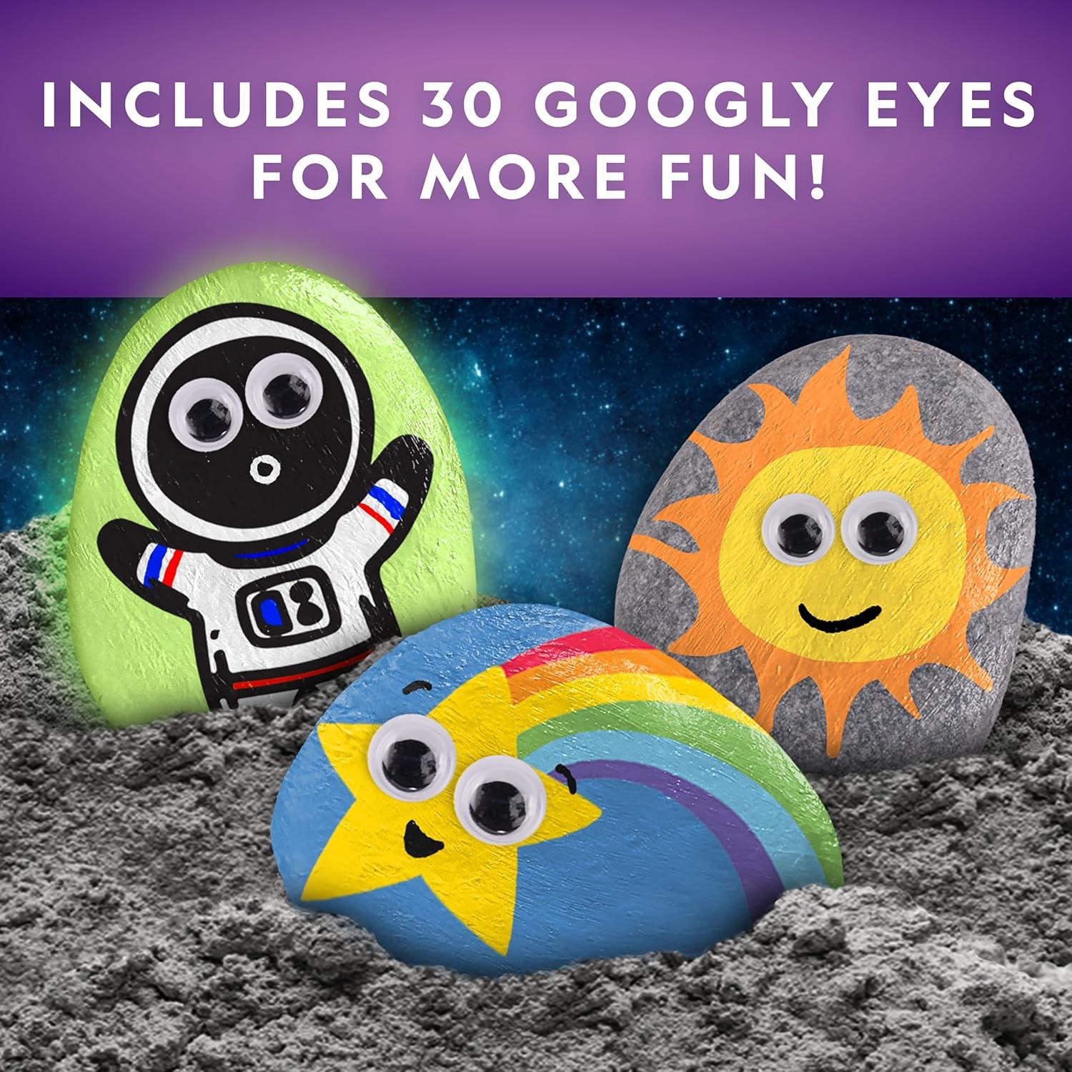 National Geographic Creepy Creatures Rock Painting Kit – Halloween Arts & Crafts Kit for Kids, Decorate 10 River Rocks with 10 Paint Colors & More Spooky Art Supplies, Halloween Gifts for Kids(Glow in the Dark)