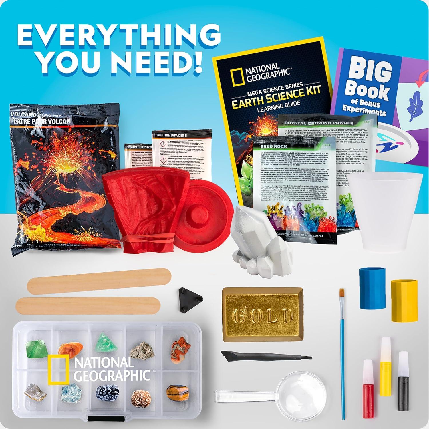 National Geographic Mega Space Activity Kit – Glow in The Dark Science Craft Kit for Kids with 100+ Pieces, Launch a Rocket, Create Glowing Constellations, Paint a Solar System & More(Earth Science)