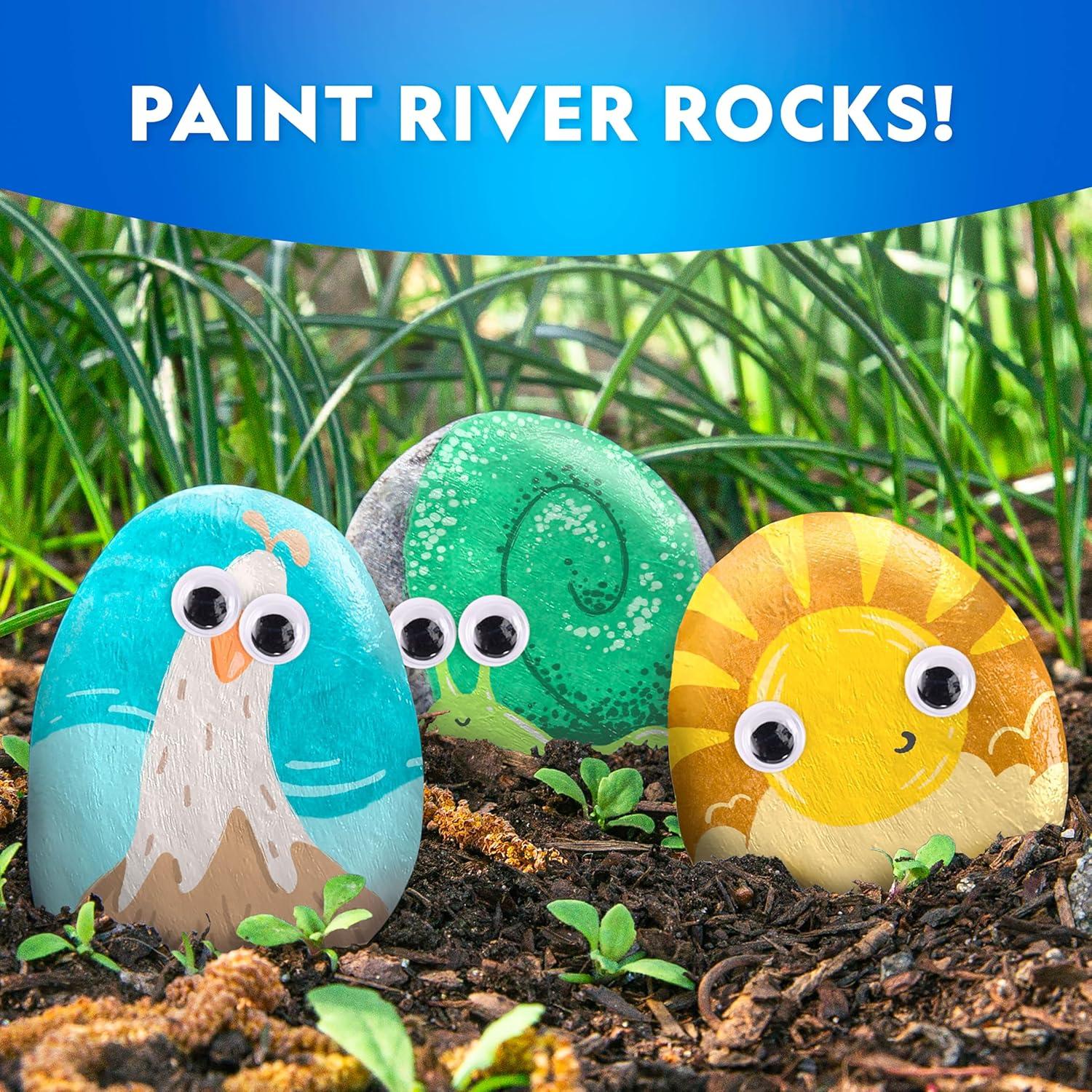 National Geographic Creepy Creatures Rock Painting Kit – Halloween Arts & Crafts Kit for Kids, Decorate 10 River Rocks with 10 Paint Colors & More Spooky Art Supplies, Halloween Gifts for Kids(Mega Craft Kit)