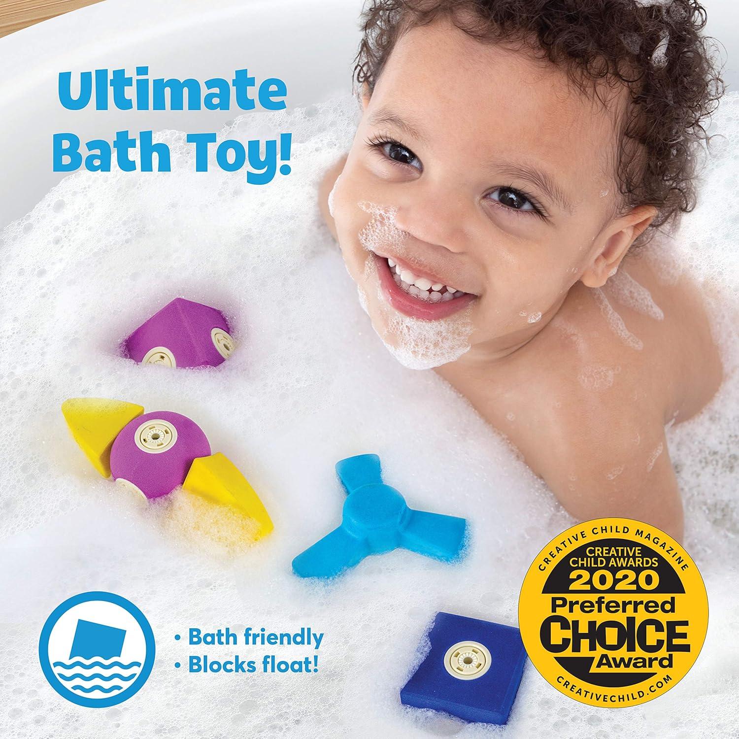 Blockaroo Magnetic Foam Building Blocks – 17-Piece Critter Set, Bath Toys for Toddlers, Preschool Toys, Bathtub Toys, Sensory Toys, Blocks for Toddlers 3-5, Engineering Toys for Kids 3-5, Bath Blocks(Critter)