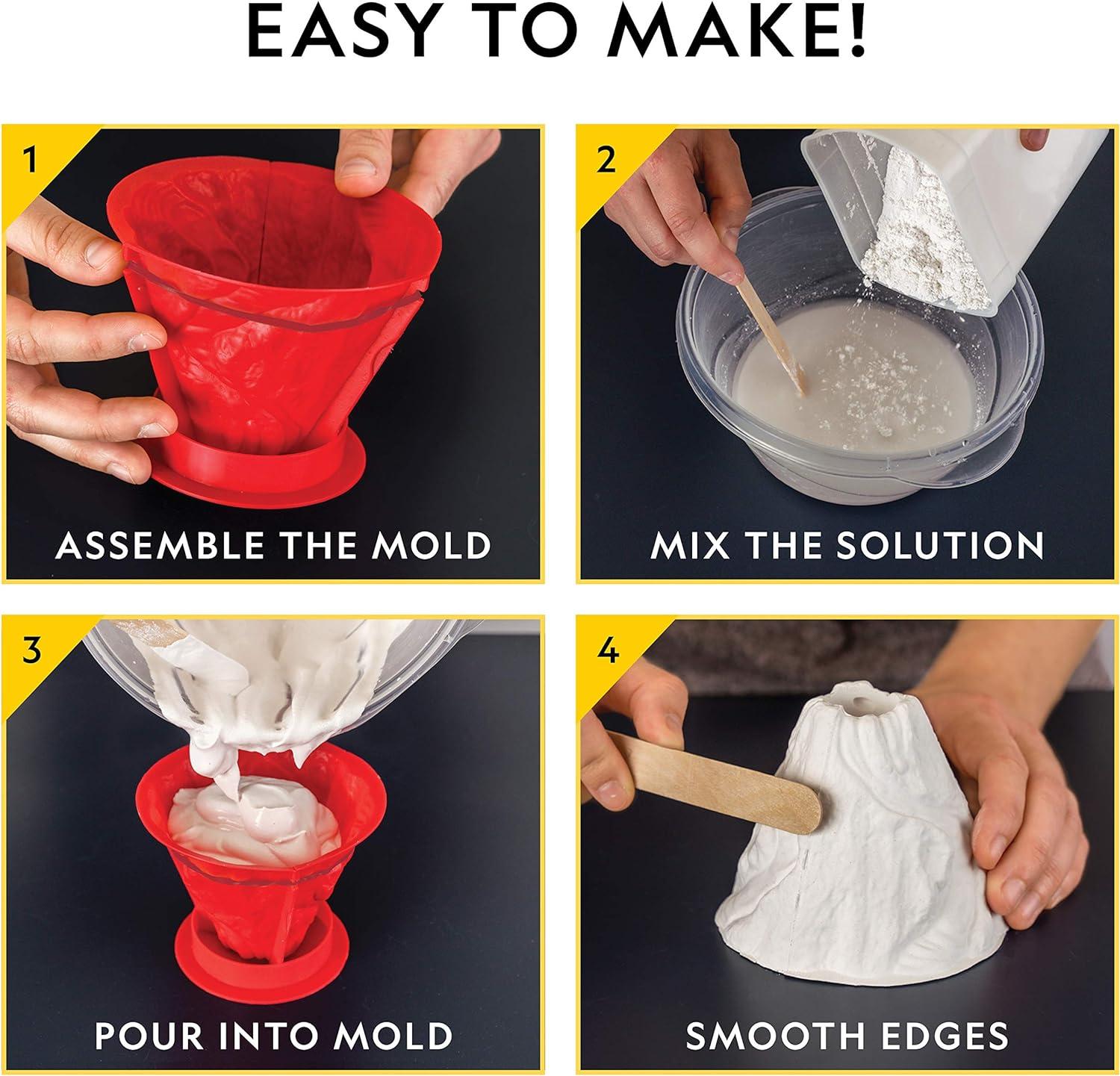 National Geographic Ultimate Volcano Kit – Erupting Volcano Science Kit for Kids, 3X More Eruptions, Pop Crystals Create Exciting Sounds, STEM Science & Educational Toys (Amazon Exclusive)(One Size)