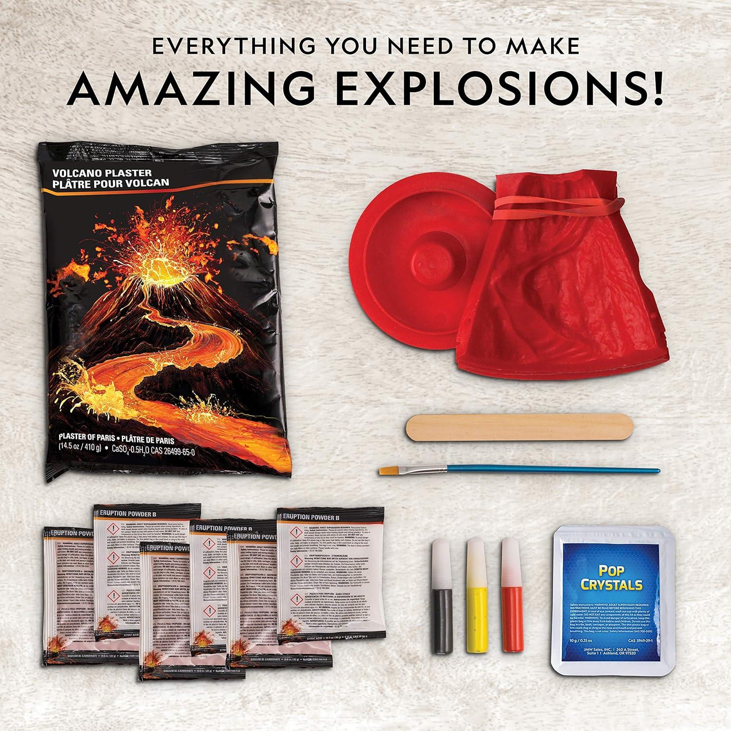 National Geographic Ultimate Volcano Kit – Erupting Volcano Science Kit for Kids, 3X More Eruptions, Pop Crystals Create Exciting Sounds, STEM Science & Educational Toys (Amazon Exclusive)(One Size)
