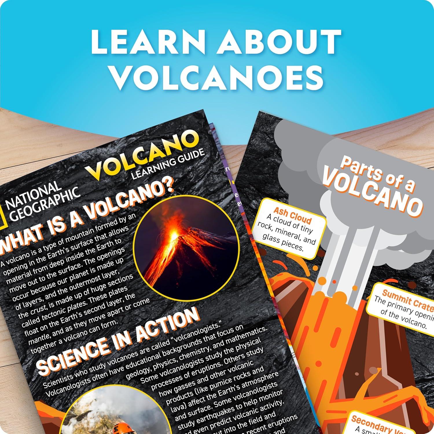 National Geographic Ultimate Volcano Kit – Erupting Volcano Science Kit for Kids, 3X More Eruptions, Pop Crystals Create Exciting Sounds, STEM Science & Educational Toys (Amazon Exclusive)(One Size)