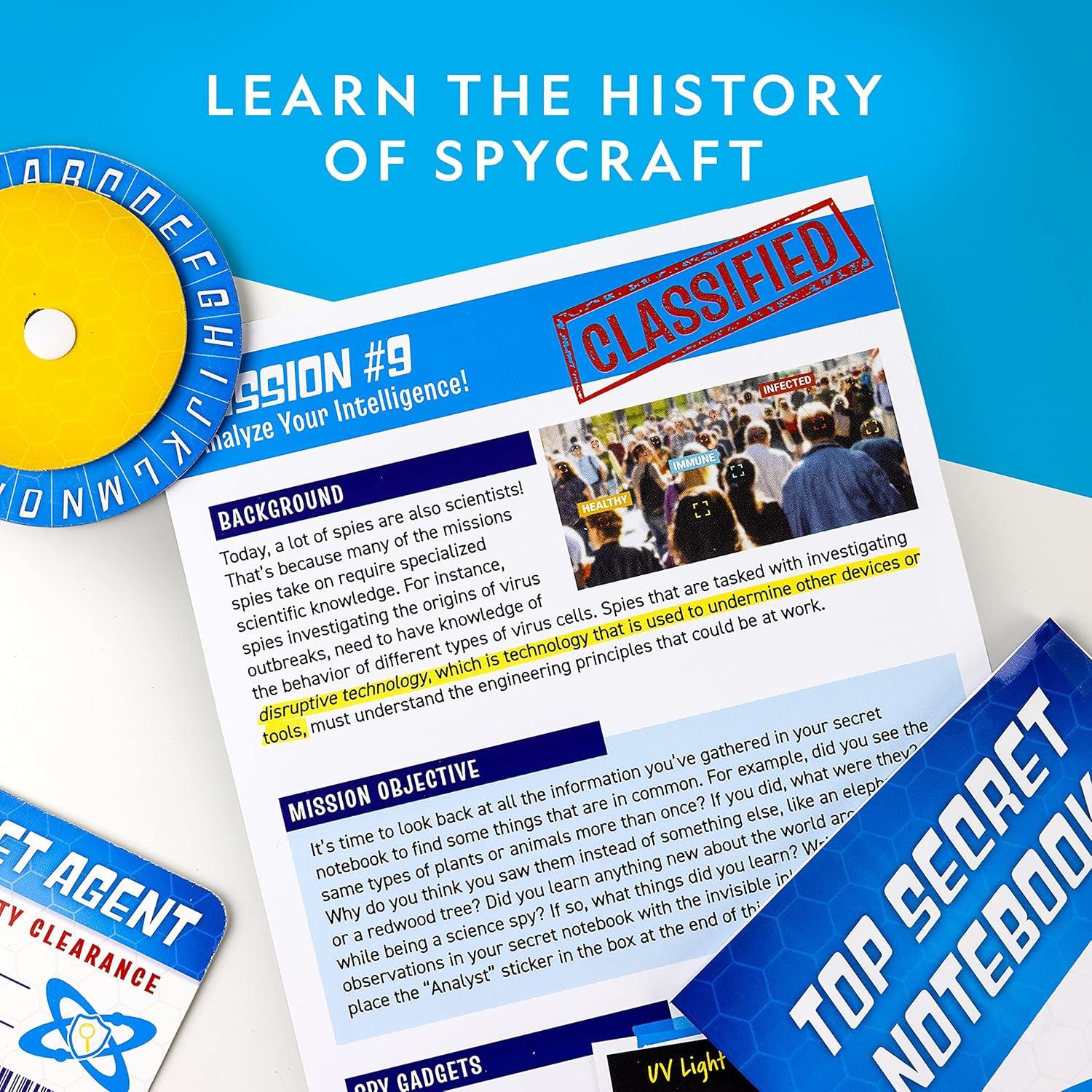 NATIONAL GEOGRAPHIC Spy Science Kit – Kids Spy Activity Set, Complete 10 Secret Missions with Gadgets for Kids and Gear, Detective Kit, Science Kits, Pretend Play