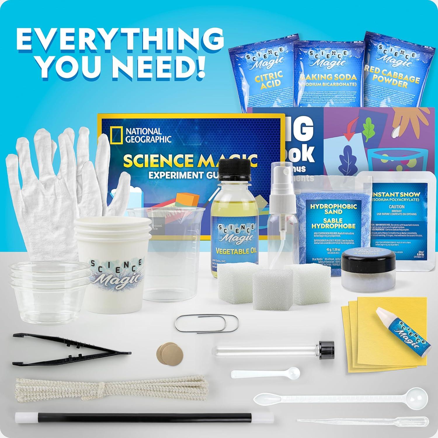 NATIONAL GEOGRAPHIC Science Magic Kit – Science Kit for Kids with 100+ Unique Experiments and Magic Tricks, Chemistry Set and STEM Project, A Great Gift for Boys and Girls (Amazon Exclusive)(Mega Science Kit)