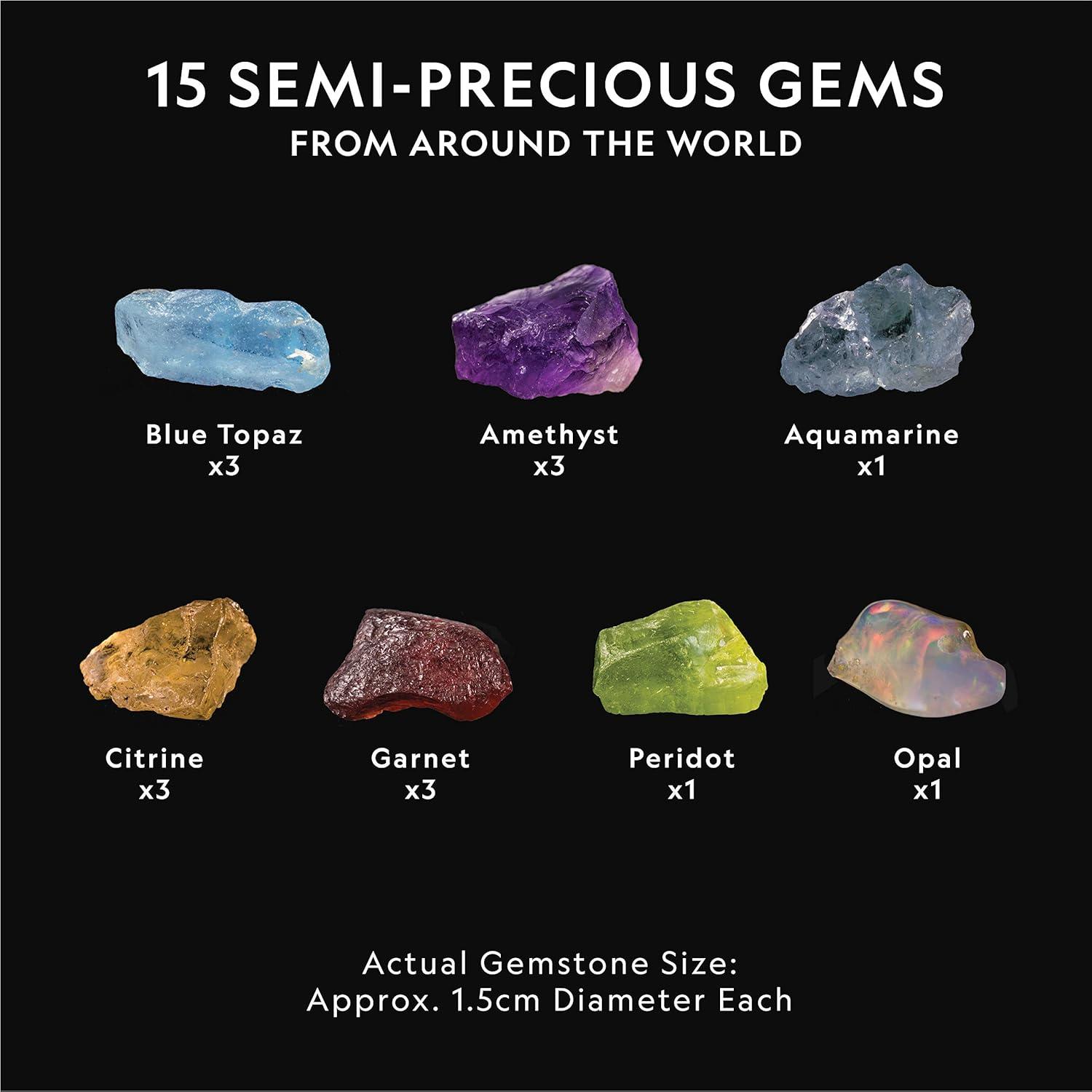 National Geographic Gigantic Gemstone Dig Kit – Excavate 100 Real Gems from a Giant Dig Brick, Gem Mining Kit for Kids, STEM Rock Collection Activity, Includes Tools & Learning Guide(15 Semi-precious Gems)