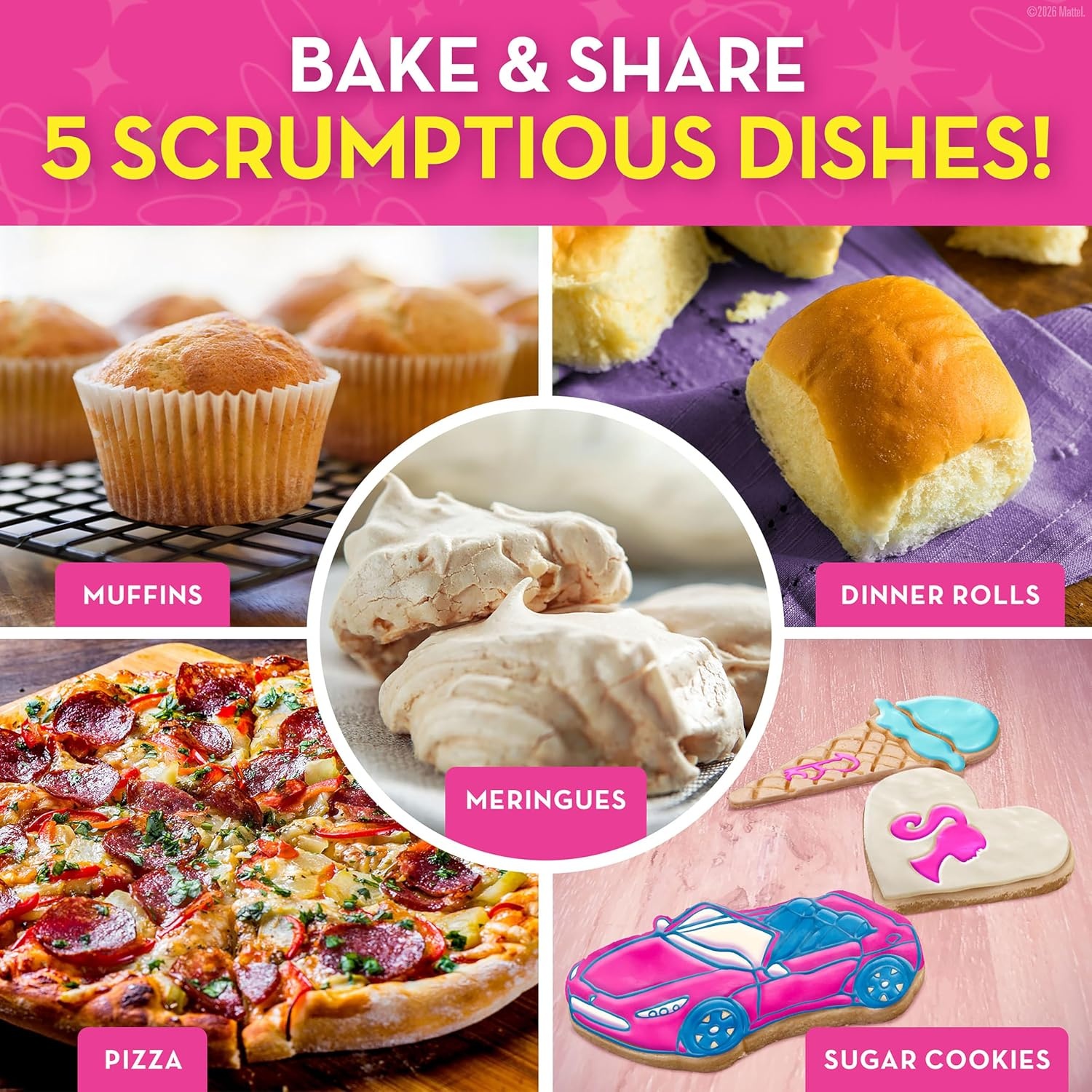 Barbie Kids Baking Set with 10 Tools and 15 Recipes for Ages 6-12