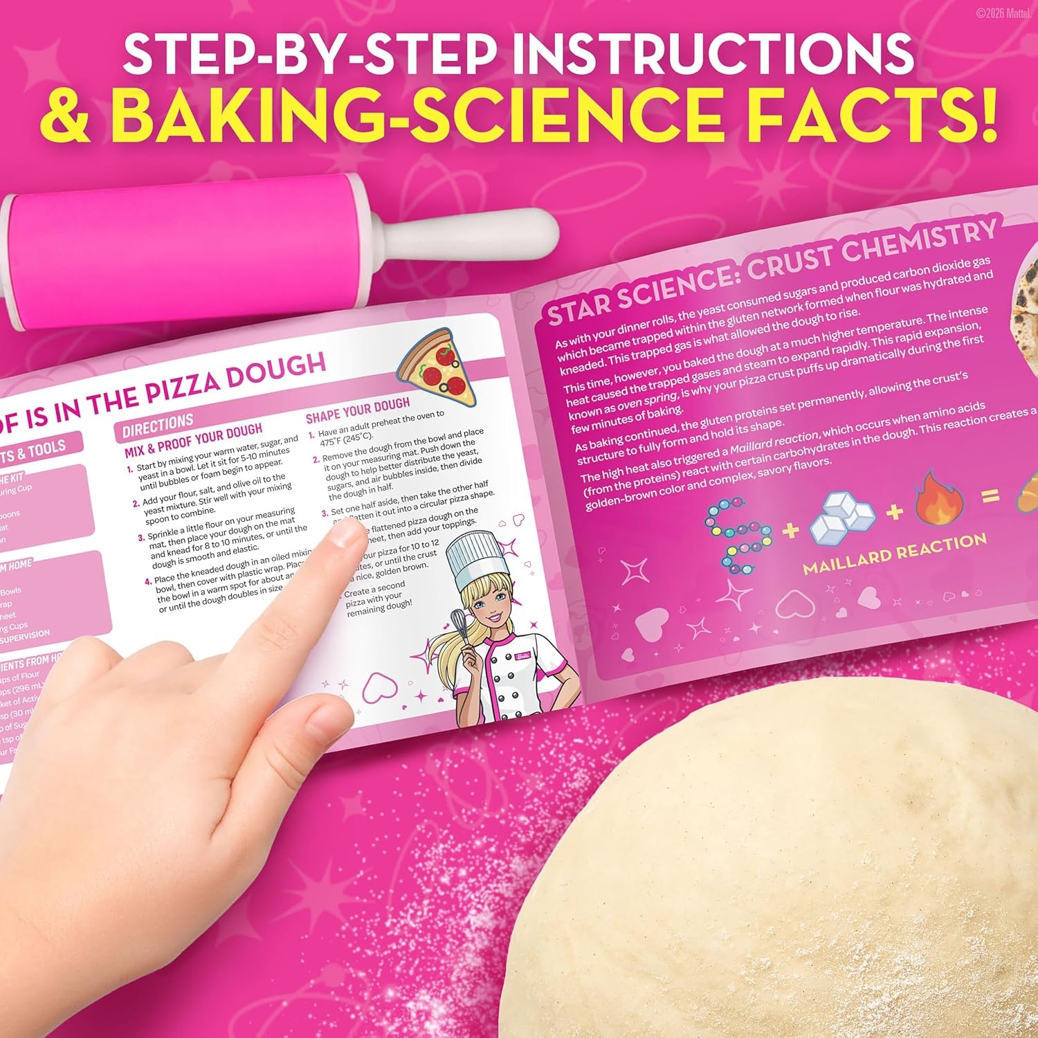 Barbie Kids Baking Set with 10 Tools and 15 Recipes for Ages 6-12