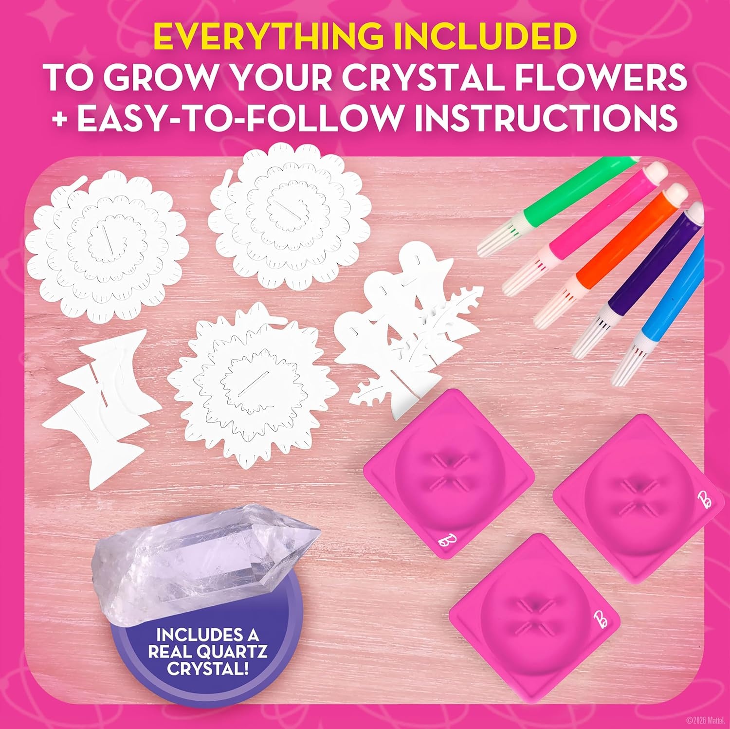 Barbie Crystal Growing Flower Garden Science Kit for Kids Ages 8-12