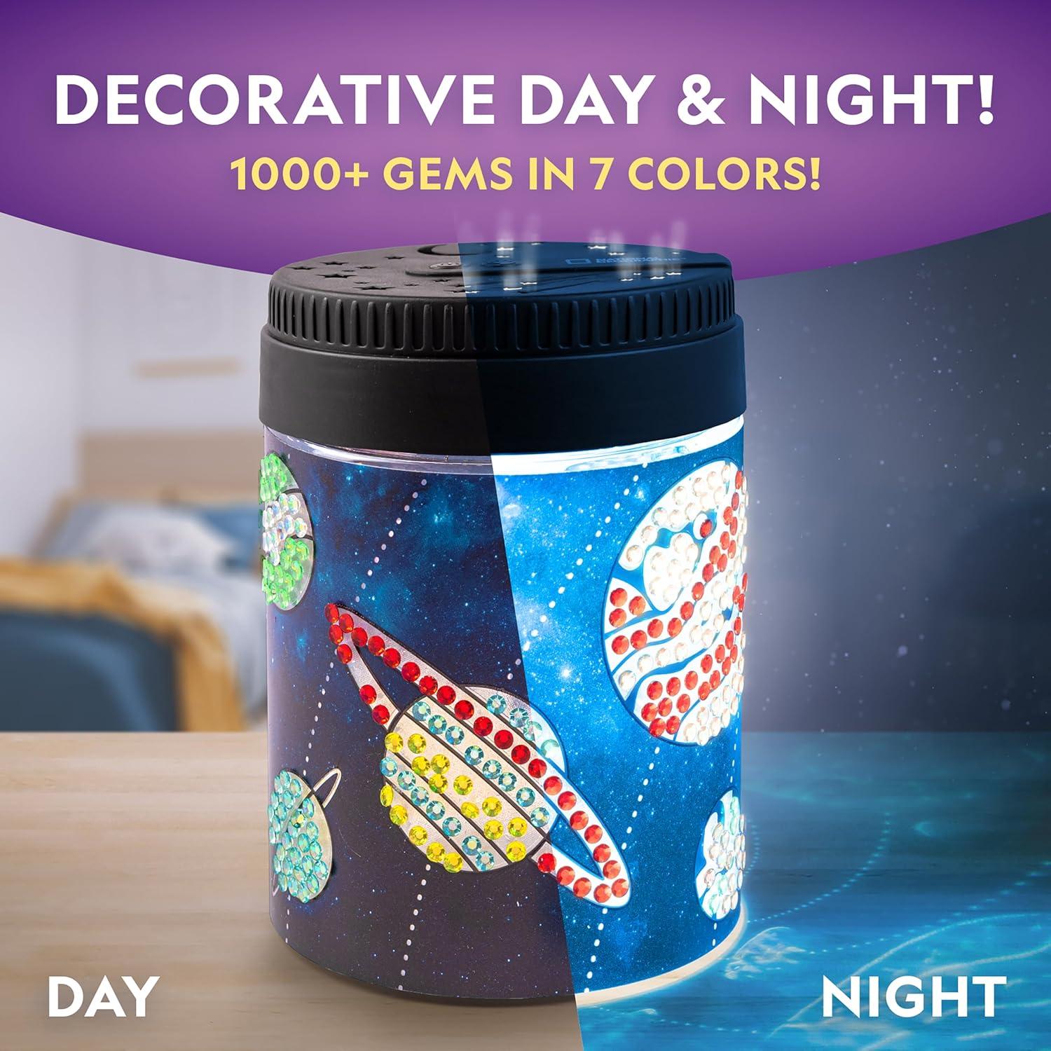 NATIONAL GEOGRAPHIC Diamond Painting Solar System Night Light – Make Your Own Night Light with 1000+ Gems to Decorate, Arts and Crafts Kits for Kids ages 8 9 10 11 12, DIY Space Gift, Planets for Kids(One Size)