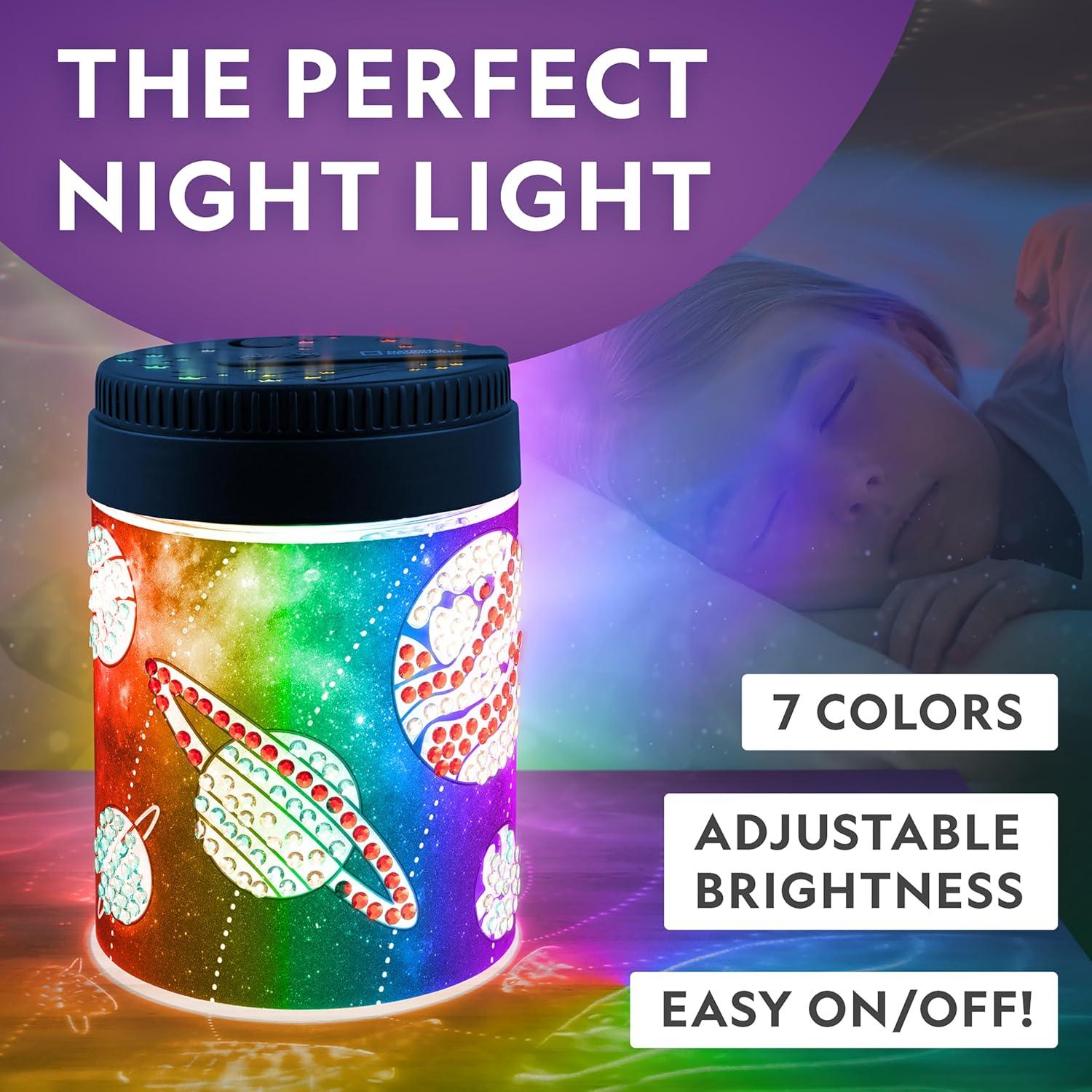 NATIONAL GEOGRAPHIC Diamond Painting Solar System Night Light – Make Your Own Night Light with 1000+ Gems to Decorate, Arts and Crafts Kits for Kids ages 8 9 10 11 12, DIY Space Gift, Planets for Kids(One Size)
