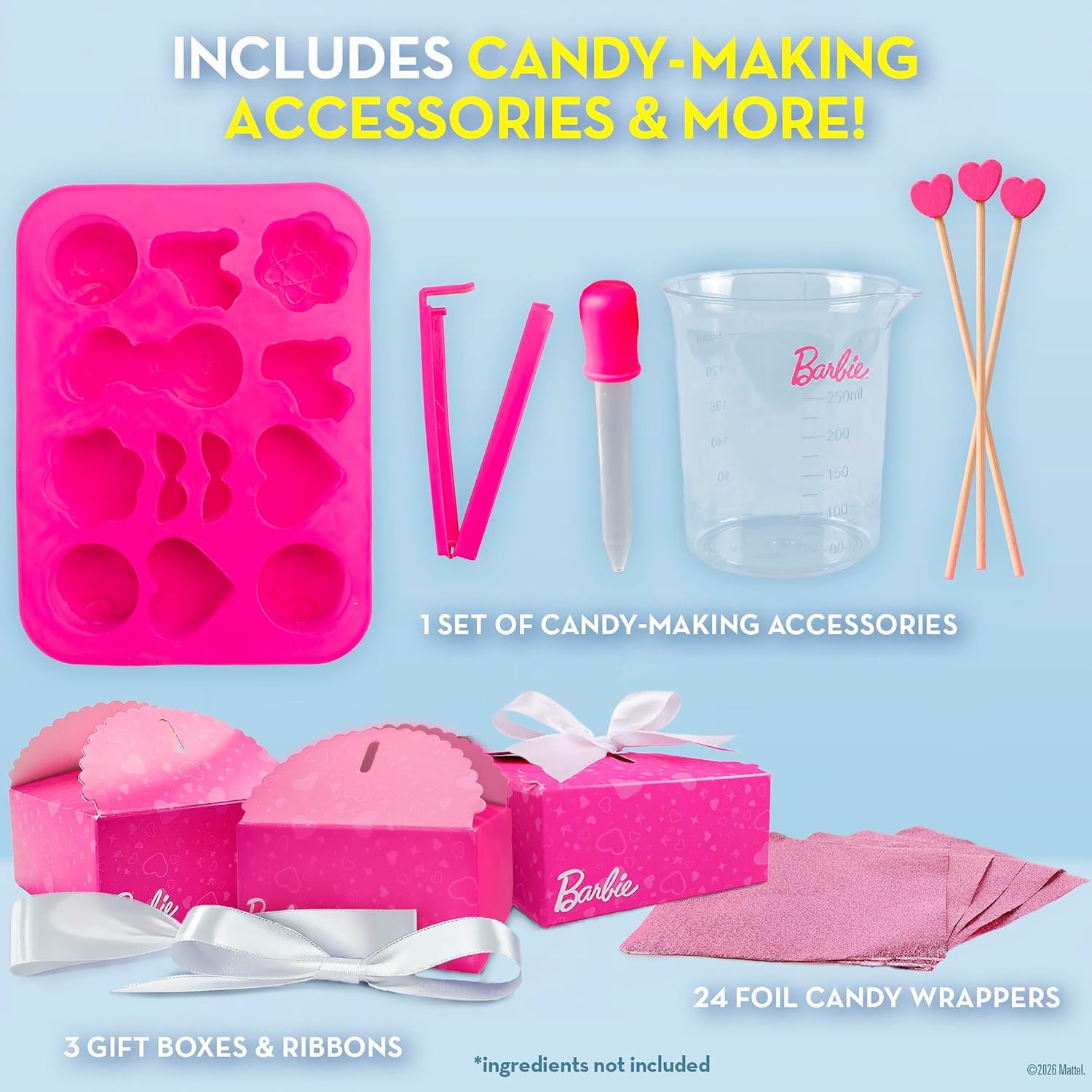 Barbie Candy Making Food Science Kit with 5 Recipes for Kids Ages 8-12
