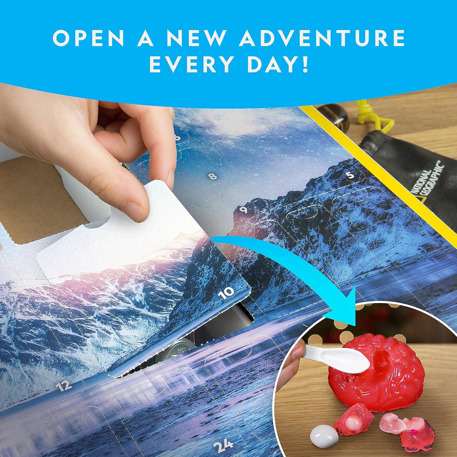 Blue Marble 2026 Glow In The Dark Advent Calendar – Countdown Calendar with 24 Science Activities, Experiments & Animal Figures | Fun & Educational Kids Advent Calendar(Experiments & Specimens)