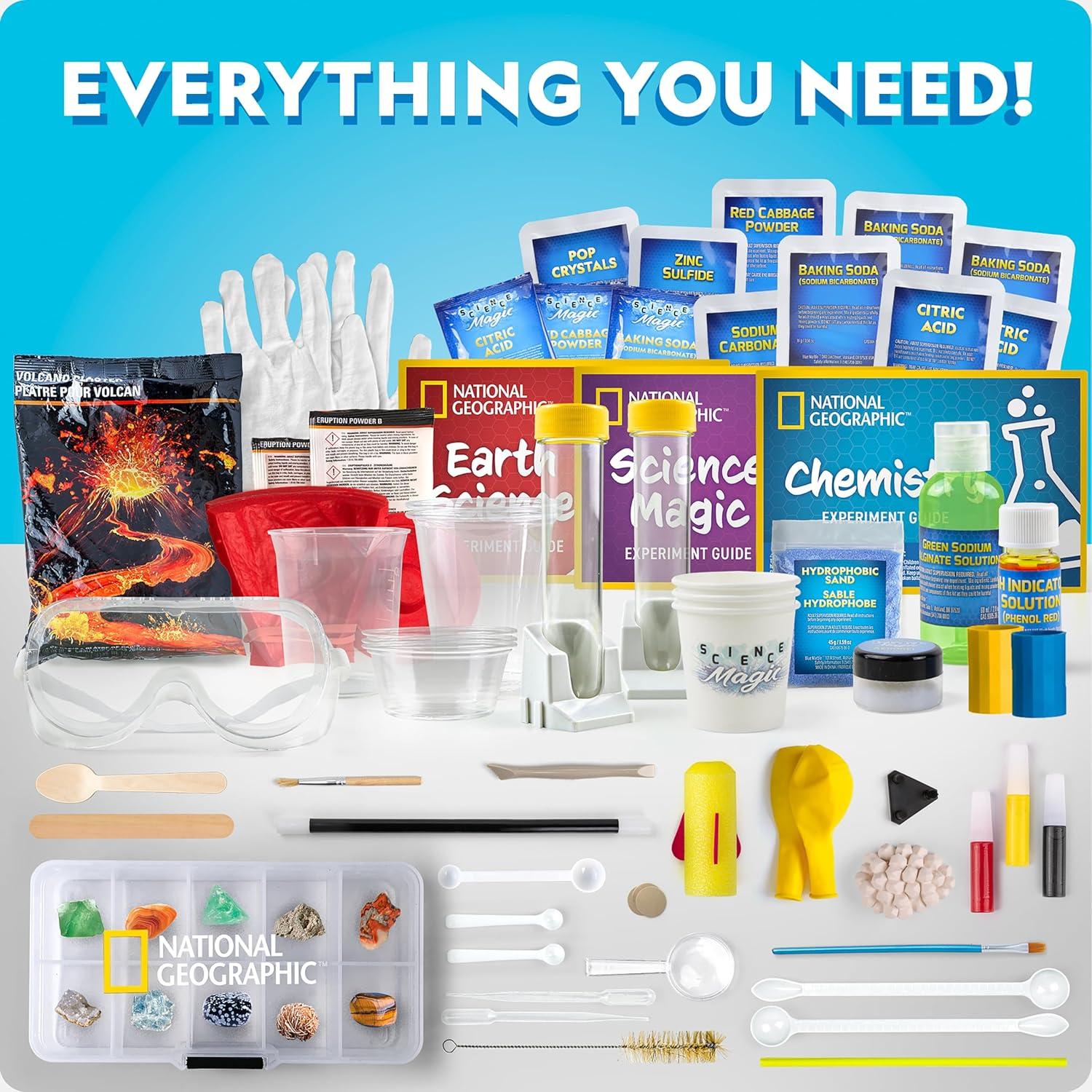 National Geographic Mega Science Lab – Kit for Kids with 75 Easy Experiments, Featuring Earth Science, Chemistry Set, and Magic STEM Projects for Boys and Girls (Amazon Exclusive)