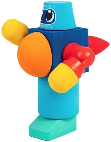 Blockaroo Magnetic Foam Building Blocks – 10-Piece Tug Boat, Bath Toys for Toddlers, Preschool Toys, Bathtub Toys, Sensory Toys, Blocks for Toddlers 3-5, Engineering Toys for Kids 3-5, Bath Blocks(Robot)