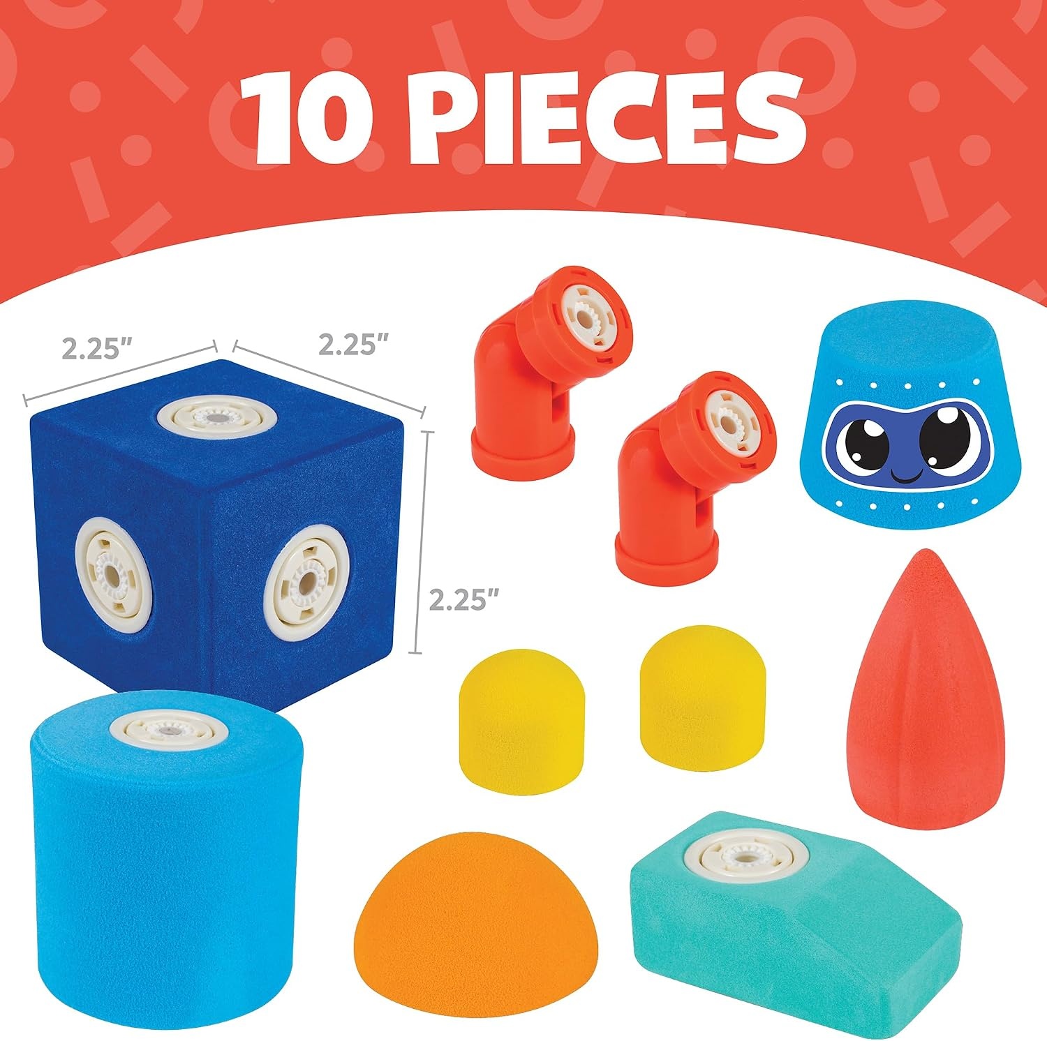 Blockaroo Magnetic Foam Building Blocks – 10-Piece Tug Boat, Bath Toys for Toddlers, Preschool Toys, Bathtub Toys, Sensory Toys, Blocks for Toddlers 3-5, Engineering Toys for Kids 3-5, Bath Blocks(Robot)