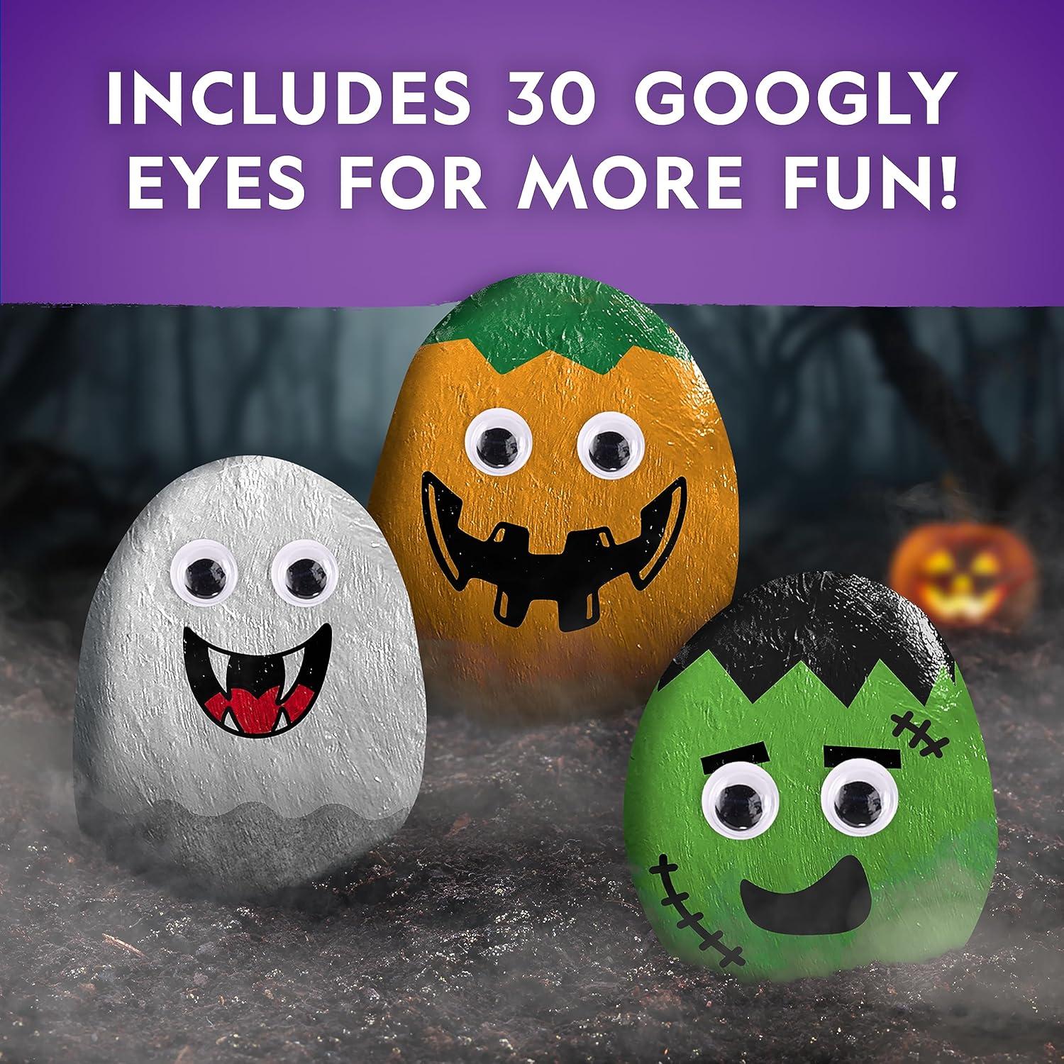 National Geographic Creepy Creatures Rock Painting Kit – Halloween Arts & Crafts Kit for Kids, Decorate 10 River Rocks with 10 Paint Colors & More Spooky Art Supplies, Halloween Gifts for Kids(Creepy Creatures)