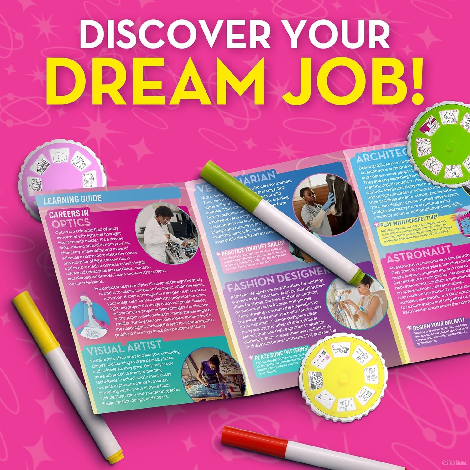 Barbie Dream Job Drawing Projector Art Activity Kit for Kids Ages 5+