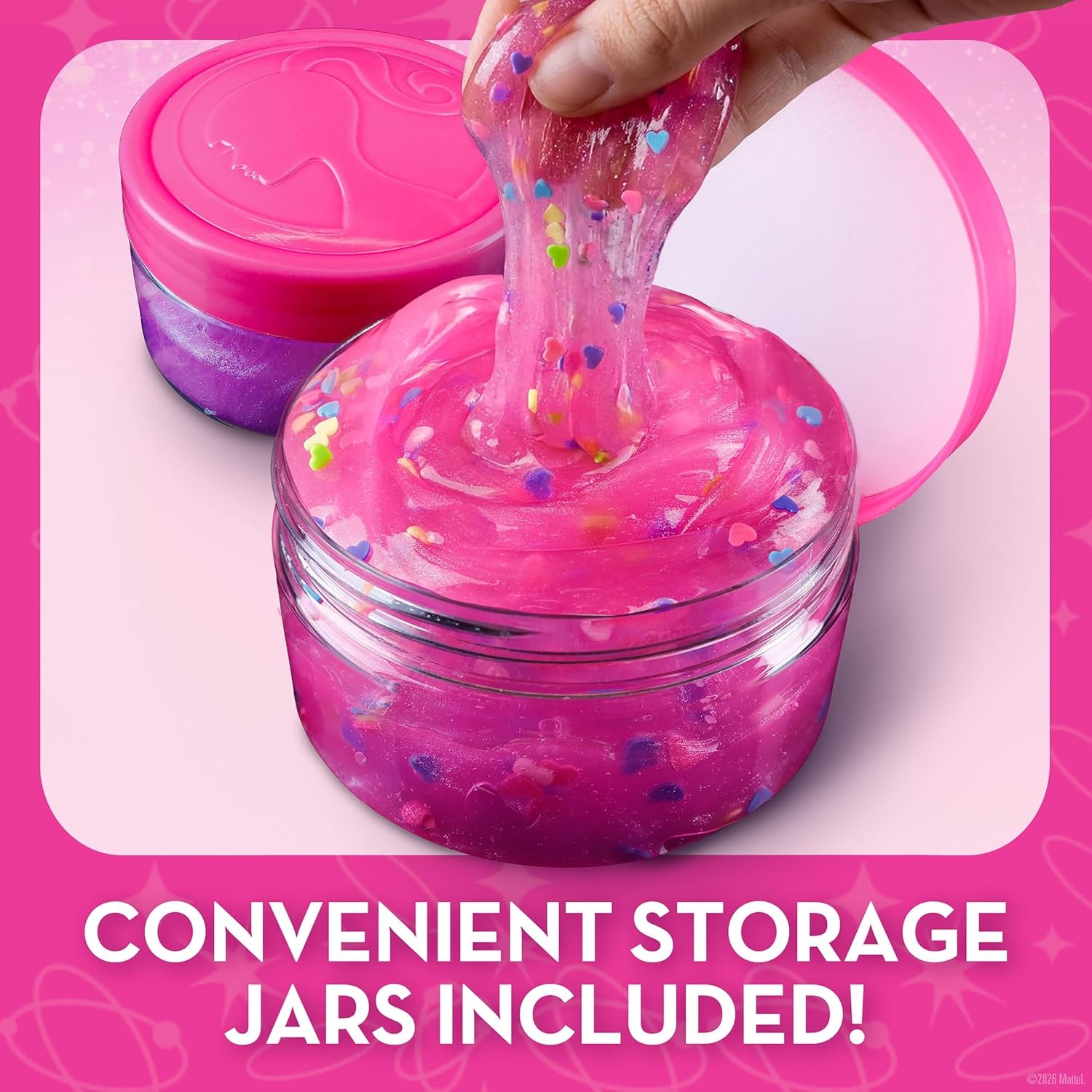 Barbie Slime Kit for Girls Ages 4-12, Make Fluffy and Shimmery Slimes