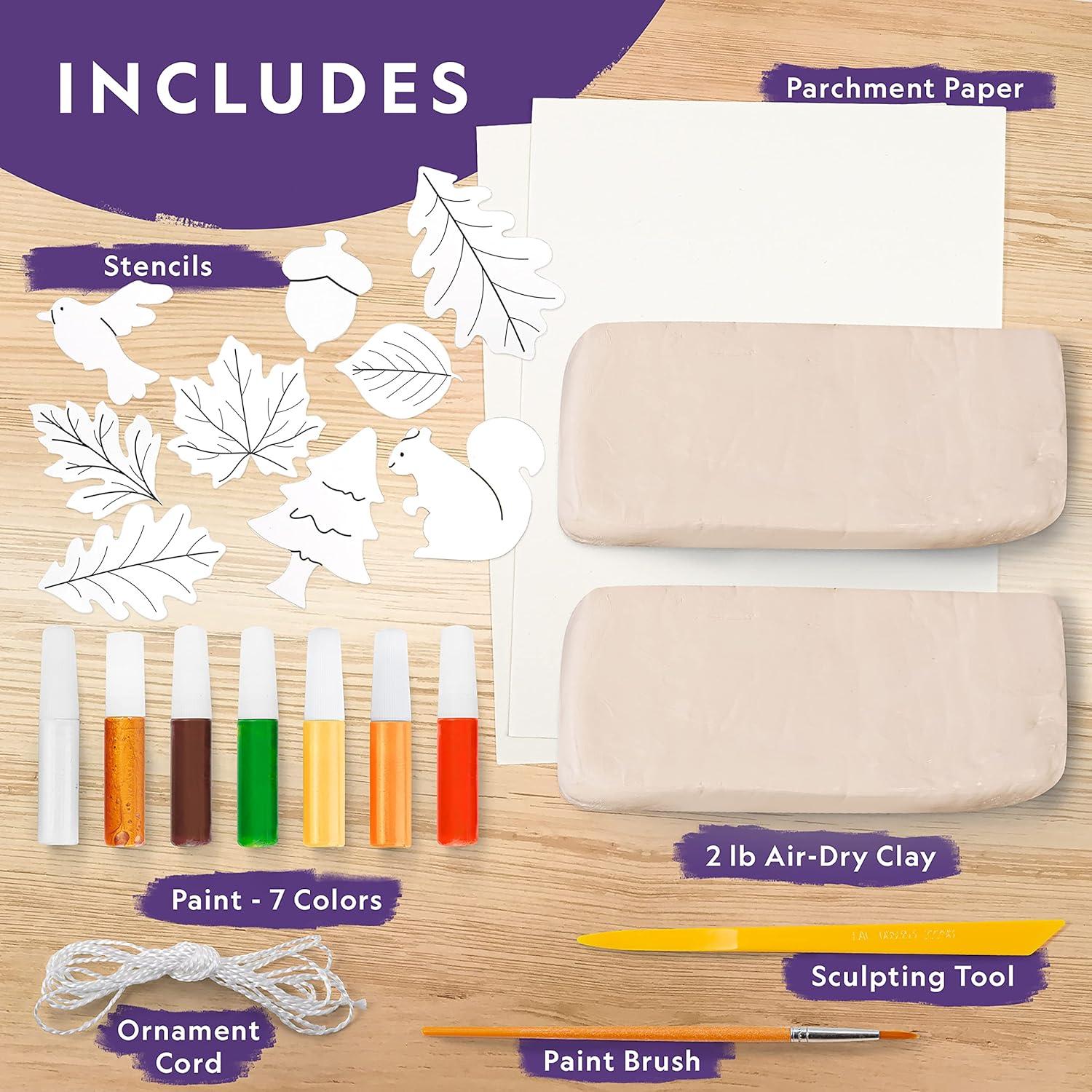 NATIONAL GEOGRAPHIC Marbling Paint Kit for Kids – Create 12 Sheets of Marble Art with Paints & Water, Painting Arts and Crafts Kit (Amazon Exclusive)(Air-dry Clay Pottery Kit)