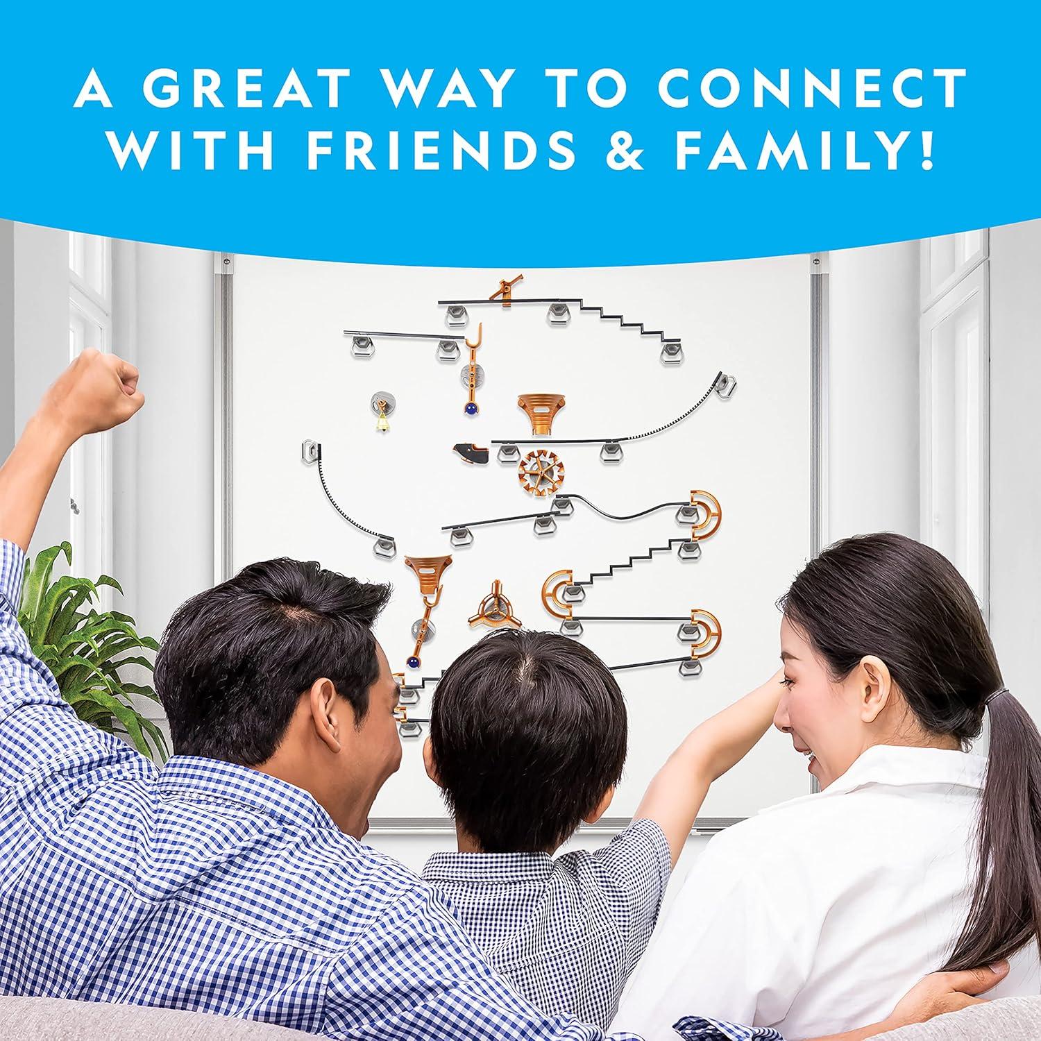 National Geographic Magnetic Marble Run – 75-Piece STEM Building Set for Kids & Adults with Magnetic Track & Trick Pieces & Marbles for Building A Marble Maze, STEM Project(75-Piece Set)