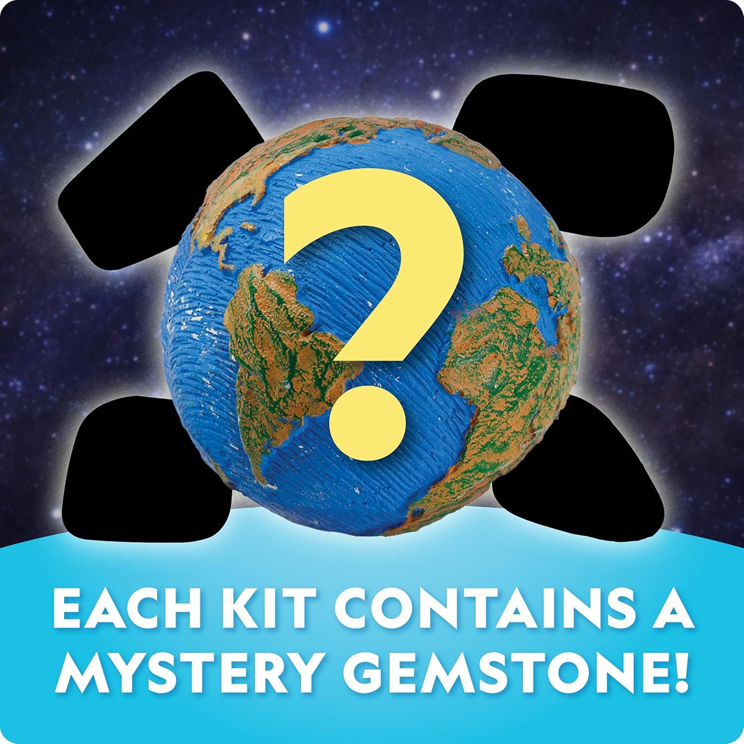 National Geographic Ultimate Space Gemstone Dig Kit – 8 Planet-Shaped Bricks with 16 Real Rock & Gemstone Specimens, Gems for Kids, Excavation Digging Activity, Gem Mining Kit(24 Individual Dig Bricks)