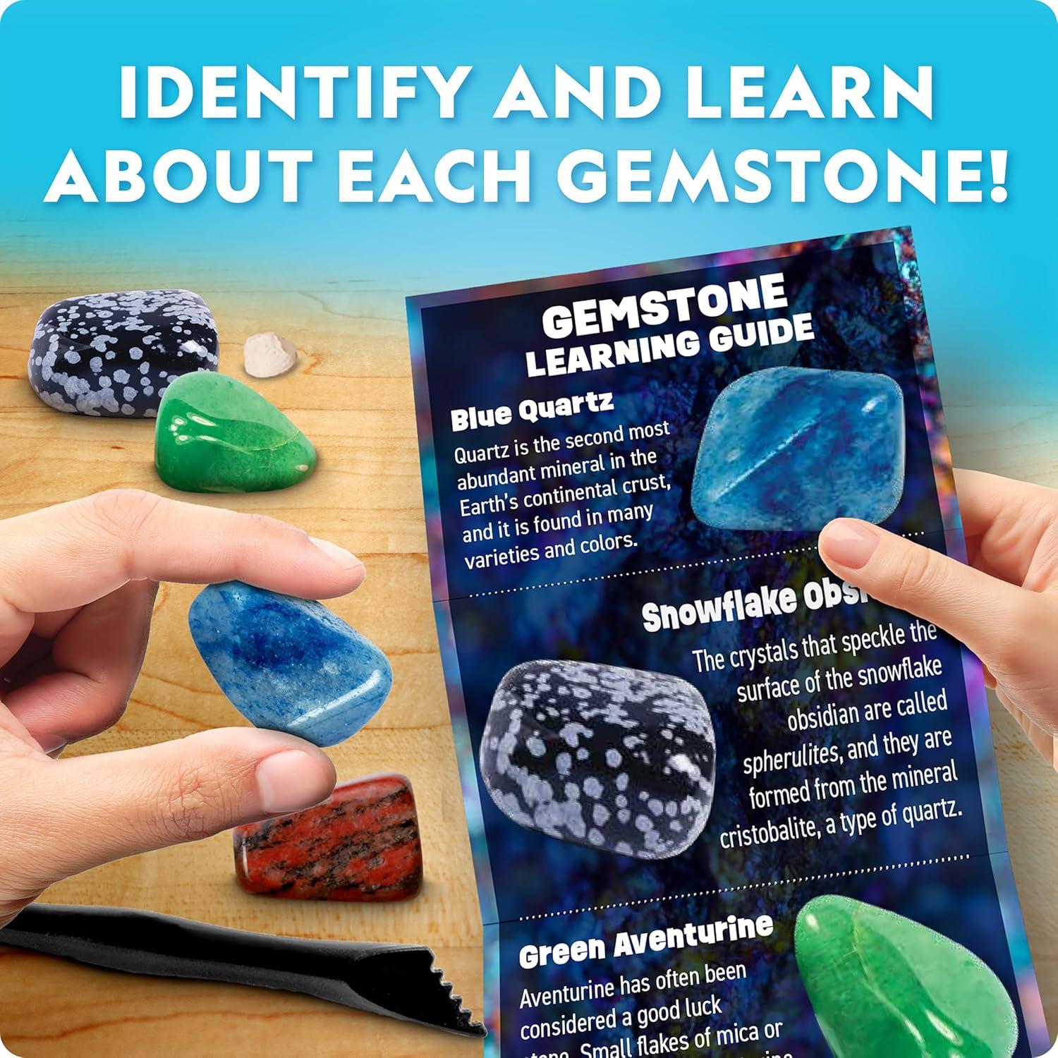 National Geographic Ultimate Space Gemstone Dig Kit – 8 Planet-Shaped Bricks with 16 Real Rock & Gemstone Specimens, Gems for Kids, Excavation Digging Activity, Gem Mining Kit(24 Individual Dig Bricks)