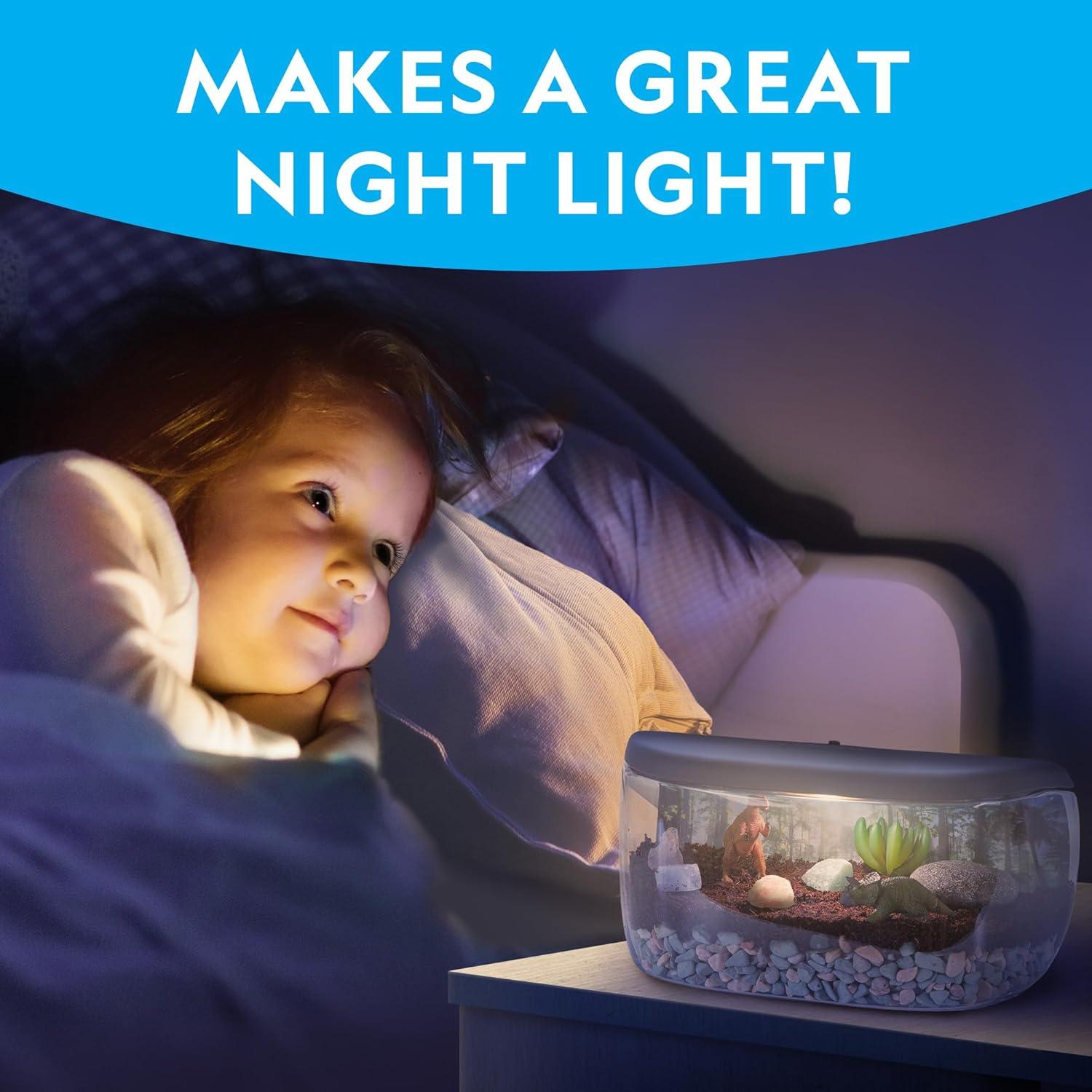 National Geographic Light Up Terrarium Kit for Kids – Build a Dinosaur Habitat with Real Plants & Gemstones, Science Kit, Dinosaur Toys for Kids (Amazon Exclusive)(Dino Habitat)