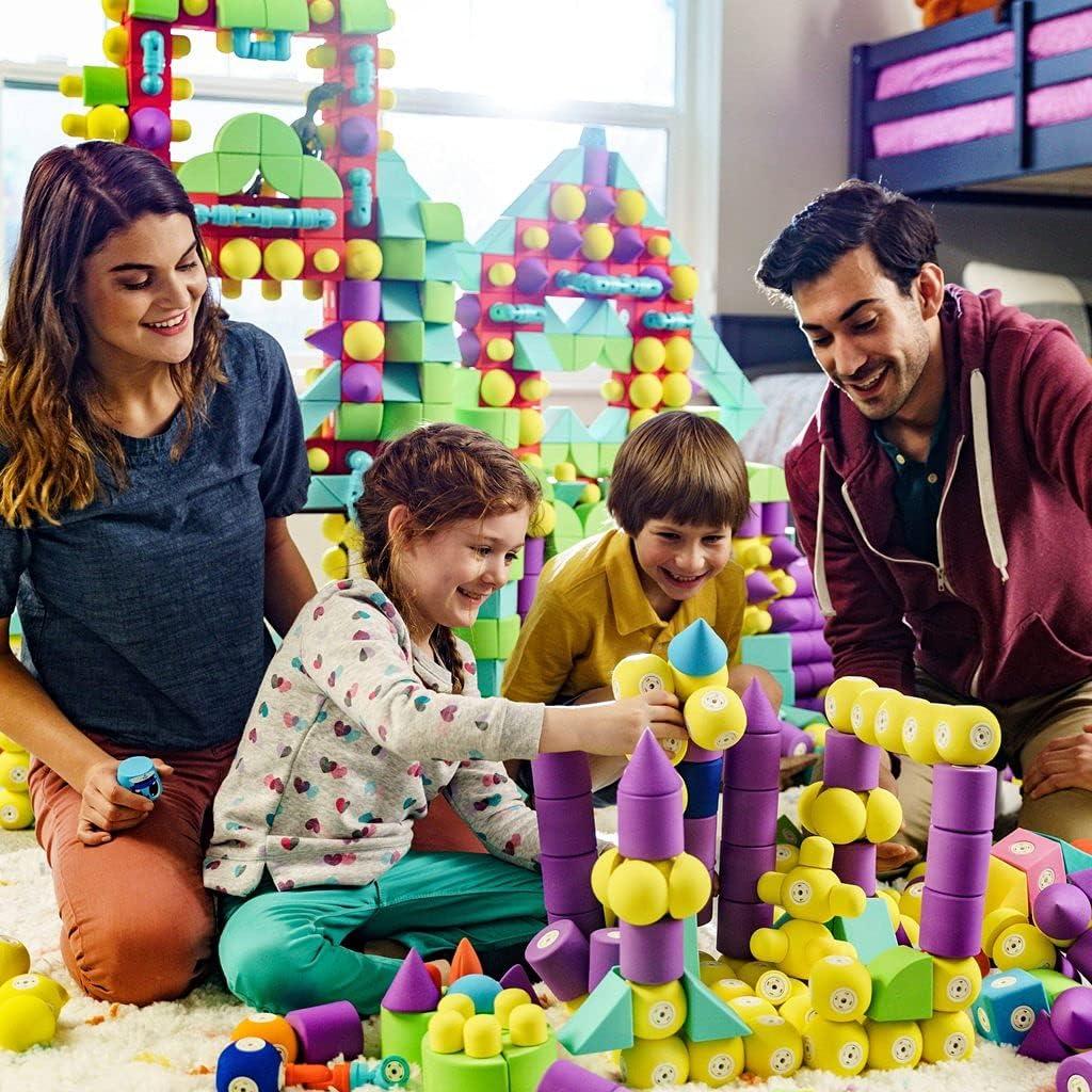 Blockaroo Magnetic Foam Building Blocks – 50-Piece Set, Bath & Bathtub Toys for Toddlers, Sensory STEM Building Blocks for Kids Ages 3-5(50 Piece Set)