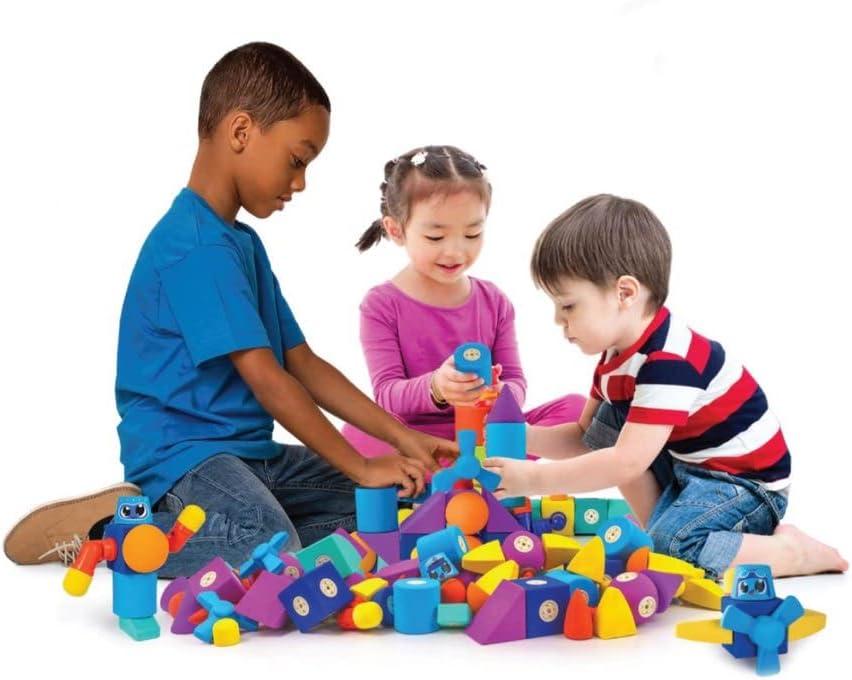 Blockaroo Magnetic Foam Building Blocks – 50-Piece Set, Bath & Bathtub Toys for Toddlers, Sensory STEM Building Blocks for Kids Ages 3-5(50 Piece Set)