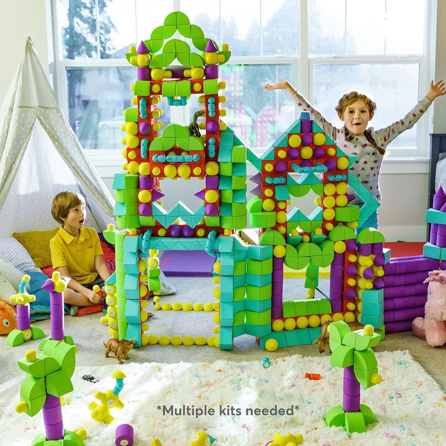 Blockaroo Magnetic Foam Building Blocks – 50-Piece Set, Bath & Bathtub Toys for Toddlers, Sensory STEM Building Blocks for Kids Ages 3-5(50 Piece Set)
