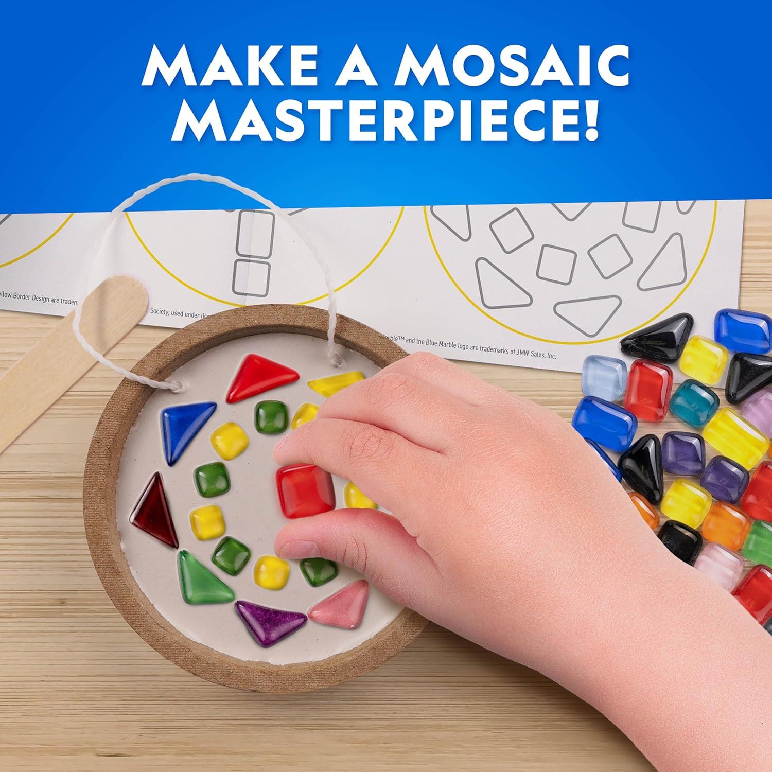 NATIONAL GEOGRAPHIC Marbling Paint Kit for Kids – Create 12 Sheets of Marble Art with Paints & Water, Painting Arts and Crafts Kit (Amazon Exclusive)(Mosaic Craft Kit)
