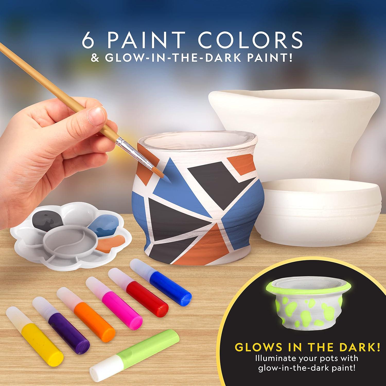 Blue Marble National Geographic Pottery Wheel Refill Kit – 2 lbs. Air Dry Clay, 30 Pottery Tools & Accessories, Gemstone Chips, Sculpting Clay Tools, 7 Paints & More, Great Craft Kit for Kids(Refill Kit)