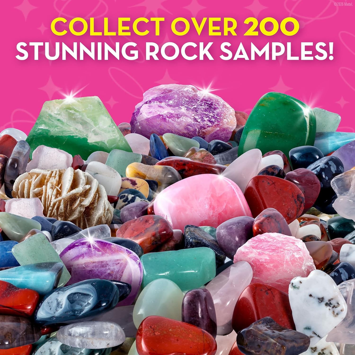 Barbie Rock Collection Box with 200 Rocks, Minerals, Crystals, and Geode