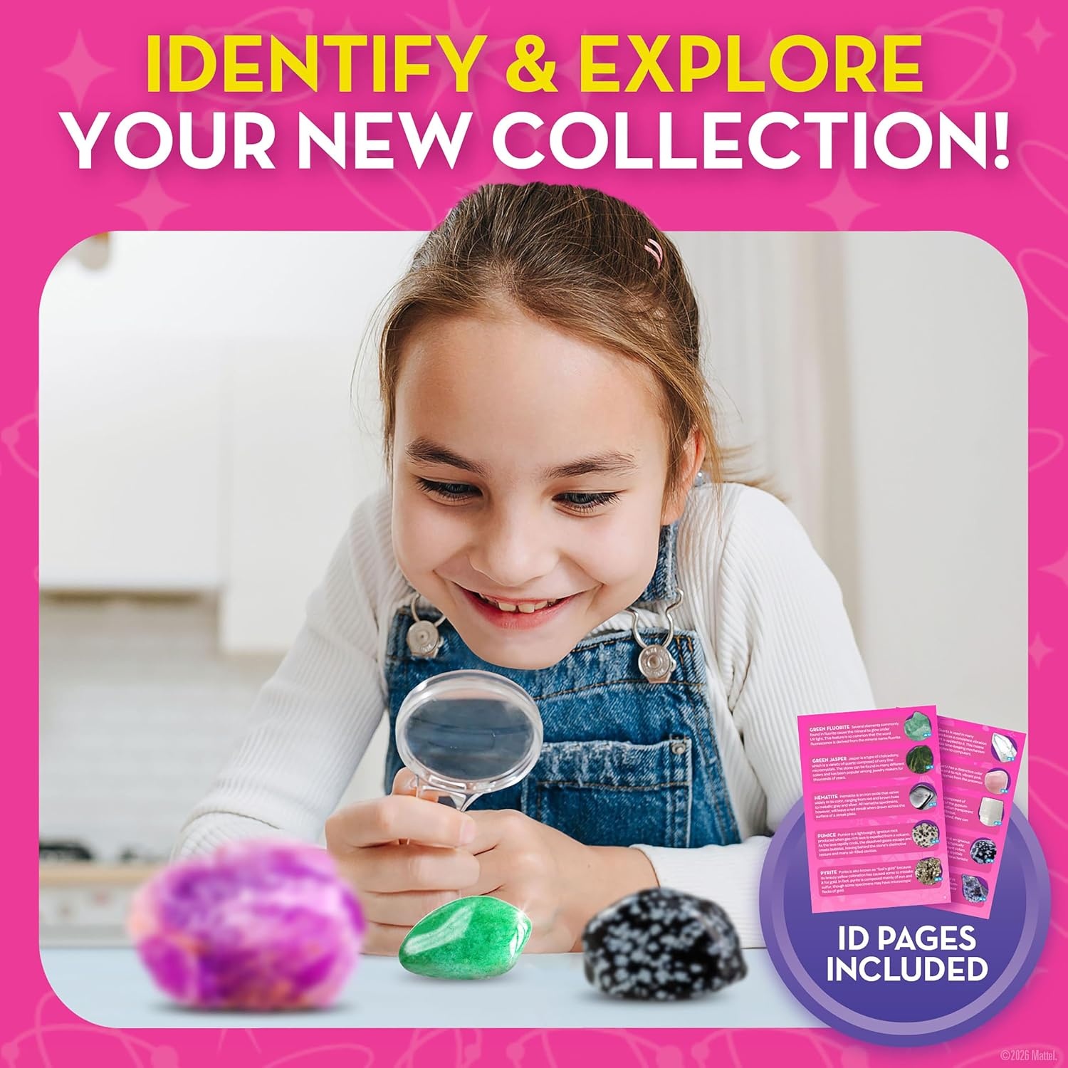 Barbie Rock Collection Box with 200 Rocks, Minerals, Crystals, and Geode