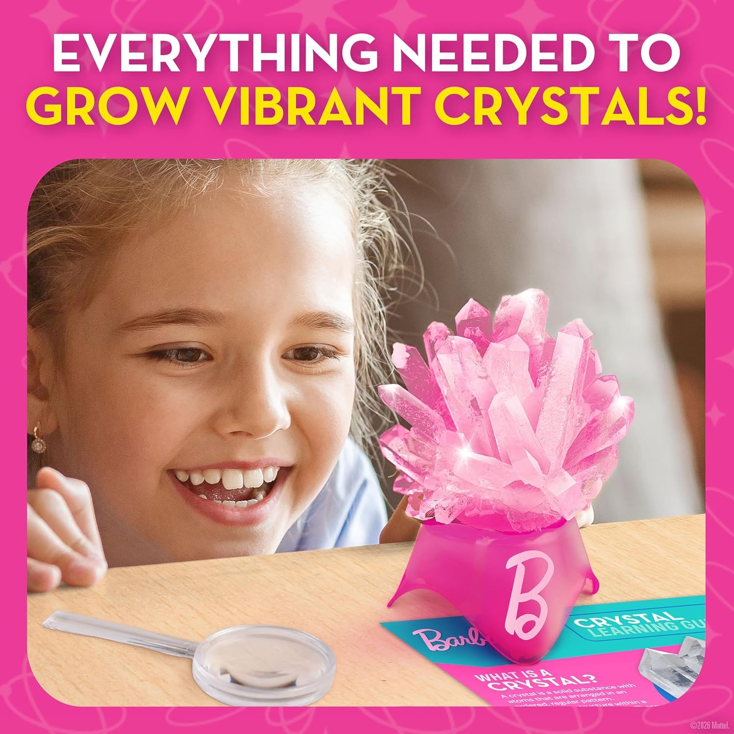 Barbie Crystal Growing Kit with 3 Sparkling Crystals for Kids Ages 8-12