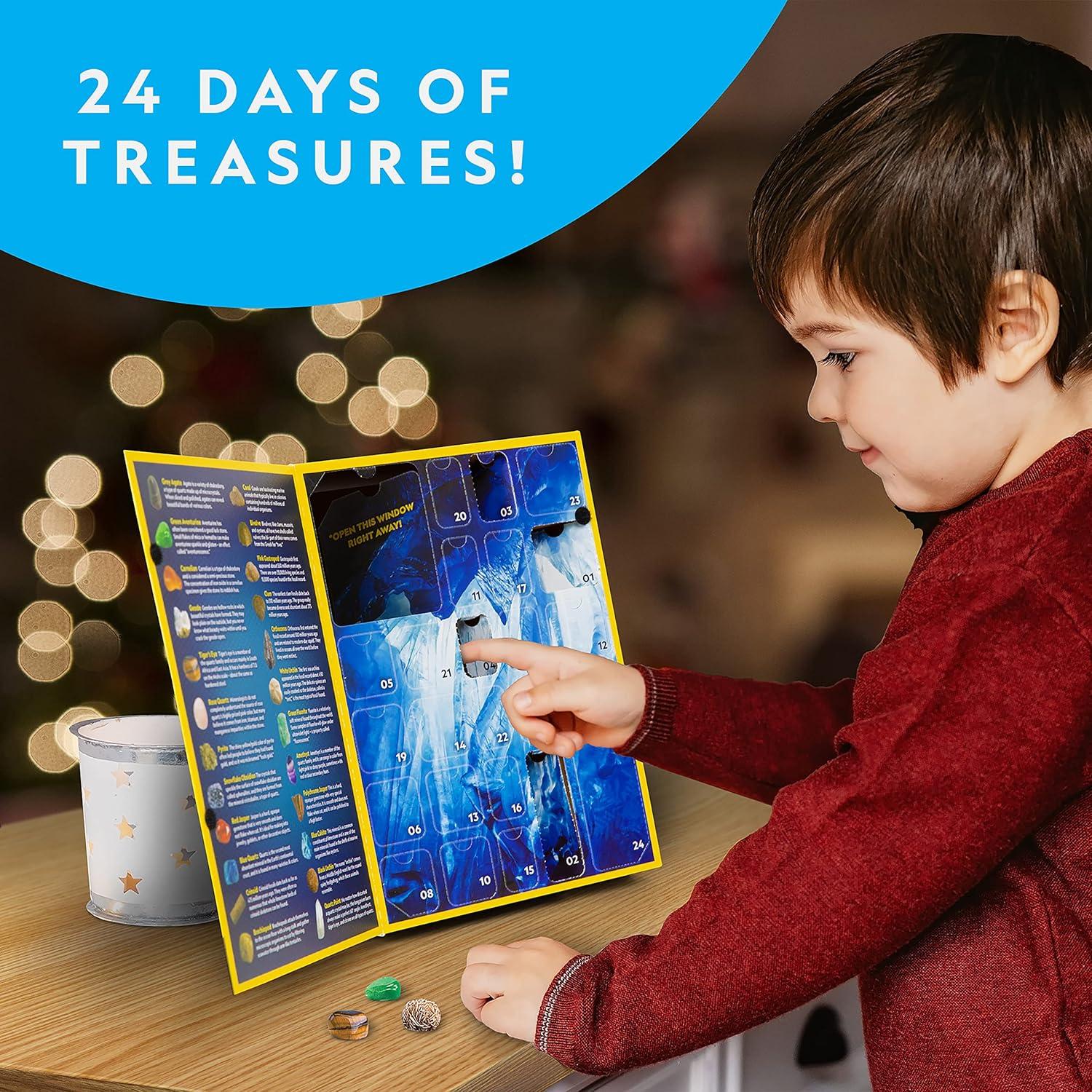 NATIONAL GEOGRAPHIC 2026 Rock Collection Advent Calendar – Countdown Calendar for Kids with 24 Gemstones, Minerals & Fossils for Kids, Complete Gem & Fossil Collection(Rock & Fossil Collection)