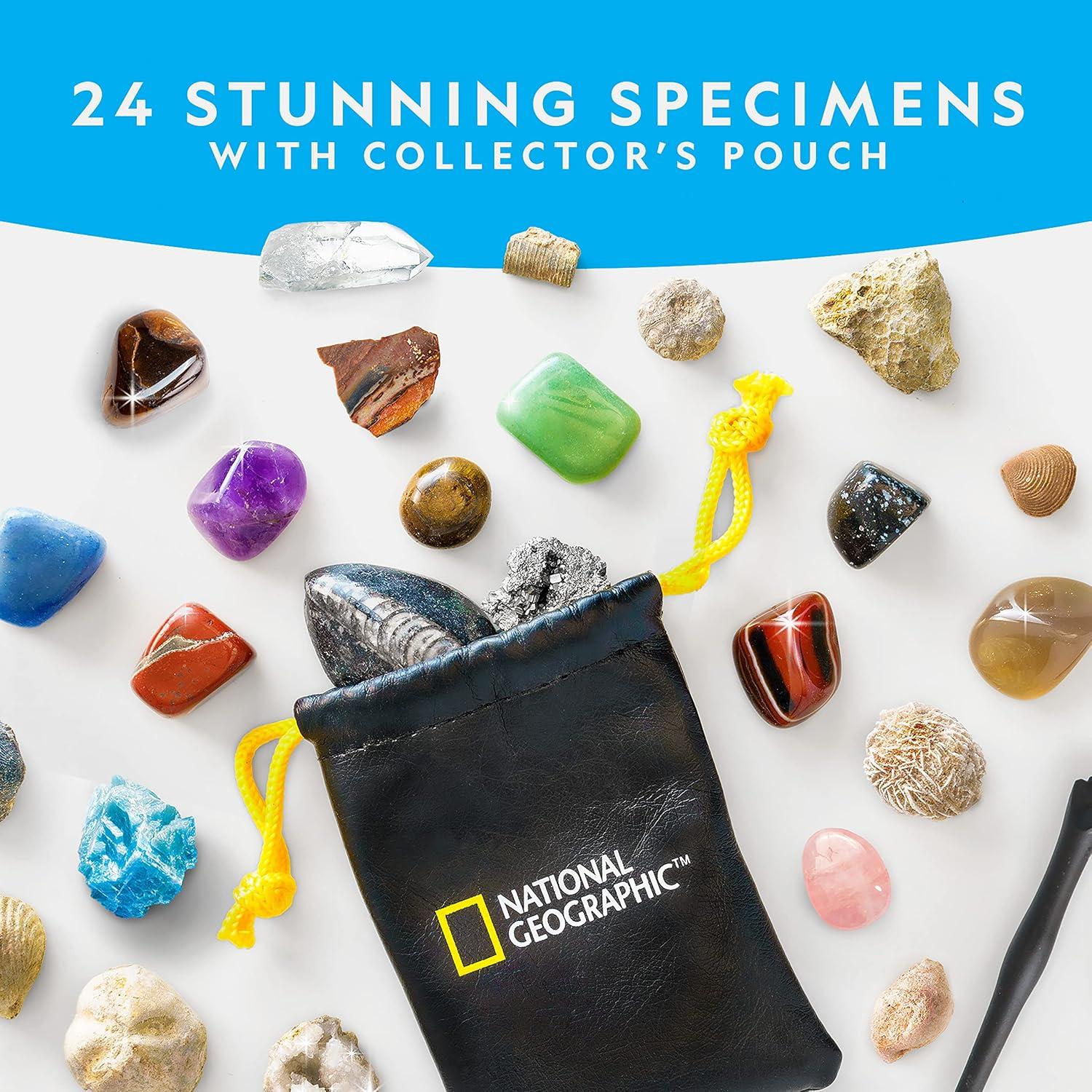 NATIONAL GEOGRAPHIC 2026 Rock Collection Advent Calendar – Countdown Calendar for Kids with 24 Gemstones, Minerals & Fossils for Kids, Complete Gem & Fossil Collection(Rock & Fossil Collection)