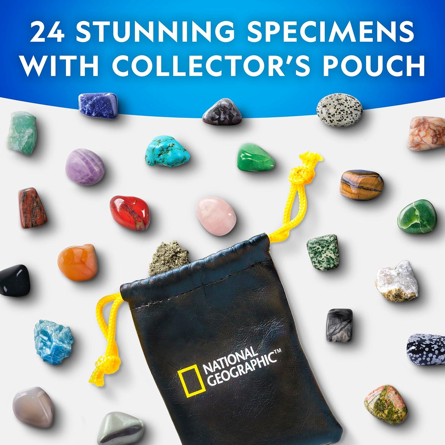 NATIONAL GEOGRAPHIC 2026 Jewelry Making Advent Calendar – Create 24+ Pieces of Jewelry, Countdown Calendar, Holiday Craft Kit for Kids with Beads, Clay, Charms & Tools, Educational Gifts(Gemstone Collection)