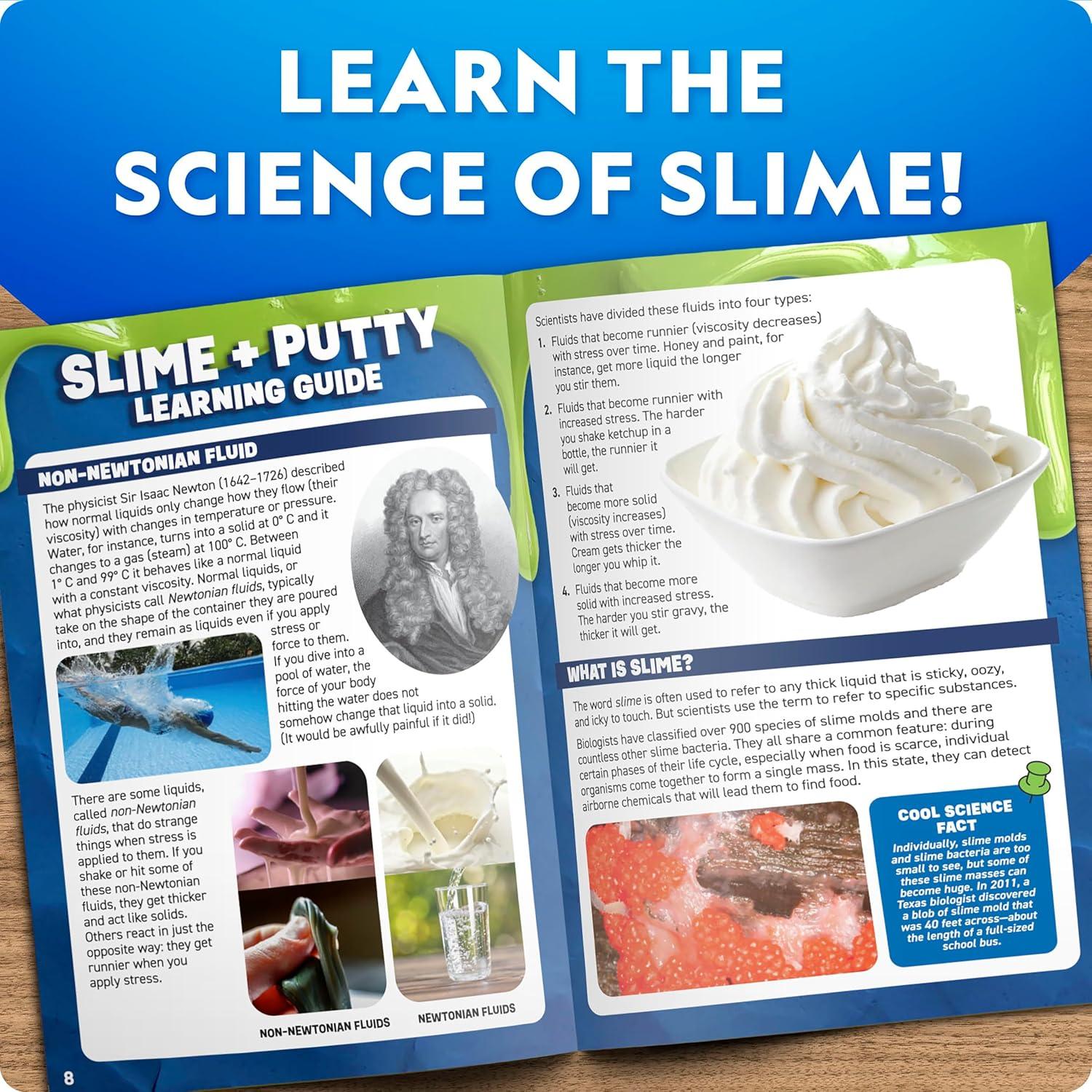 NATIONAL GEOGRAPHIC Mega Slime Kit & Putty Lab – 4 Types of Slime Plus 4 Types of Putty Including Magnetic, Slime Kit for Boys and Girls, Sensory Toy & Science Kit