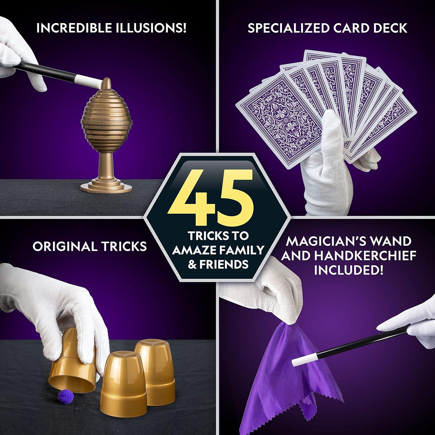 National Geographic Kids Magic Set – 45 Magic Tricks for Kids to Perform with Step-by-Step Video Instructions for Each Trick Provided by a Professional Magician, Toys for Boys and Girls(Starter Magic Kit)