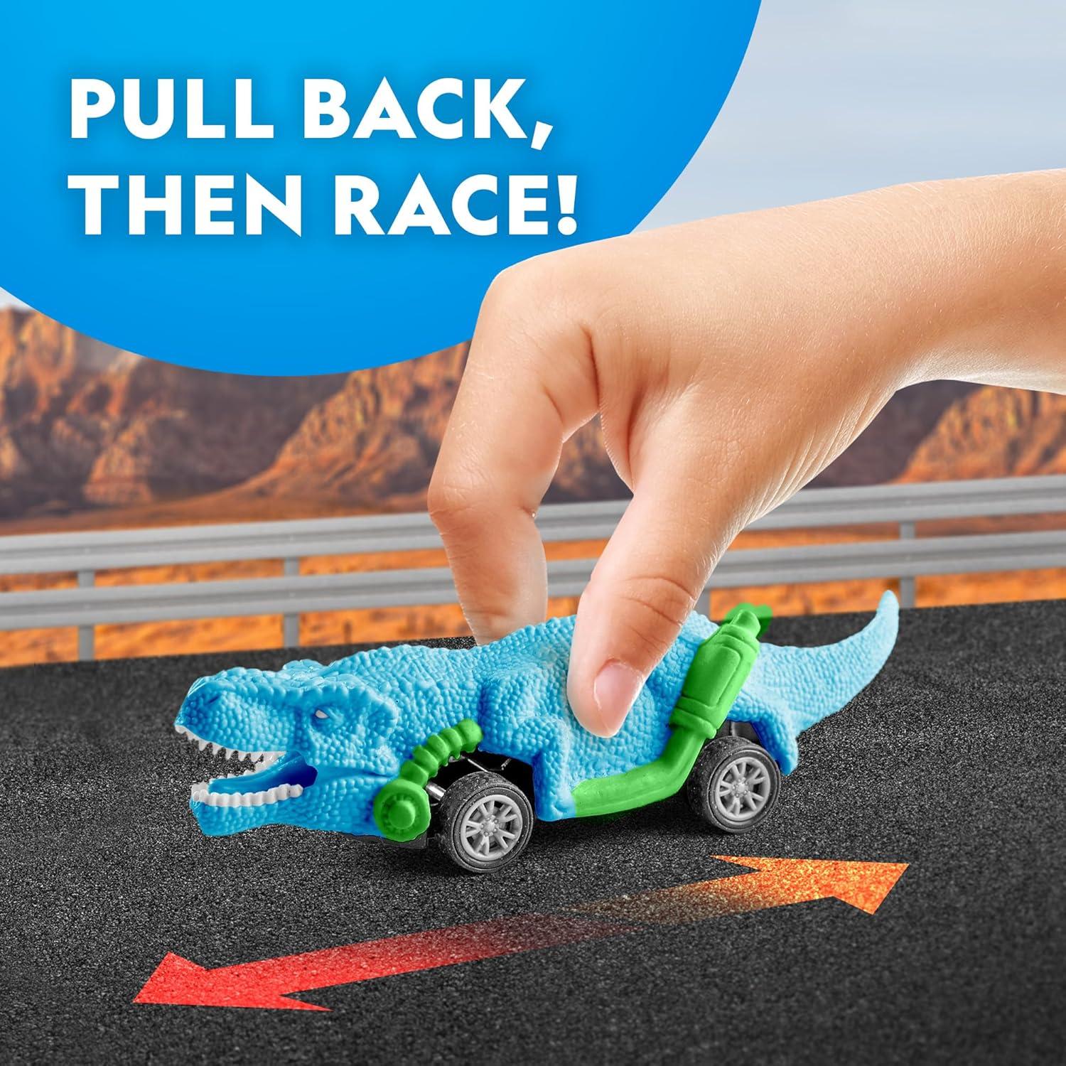 National Geographic Pull Back Dinosaur Race Cars Craft Kit – Paint 3 Dino Racecars with 6 Paint Colors, Dinosaur Toys for Kids, Kids Painting Kit, Arts & Crafts for Kids