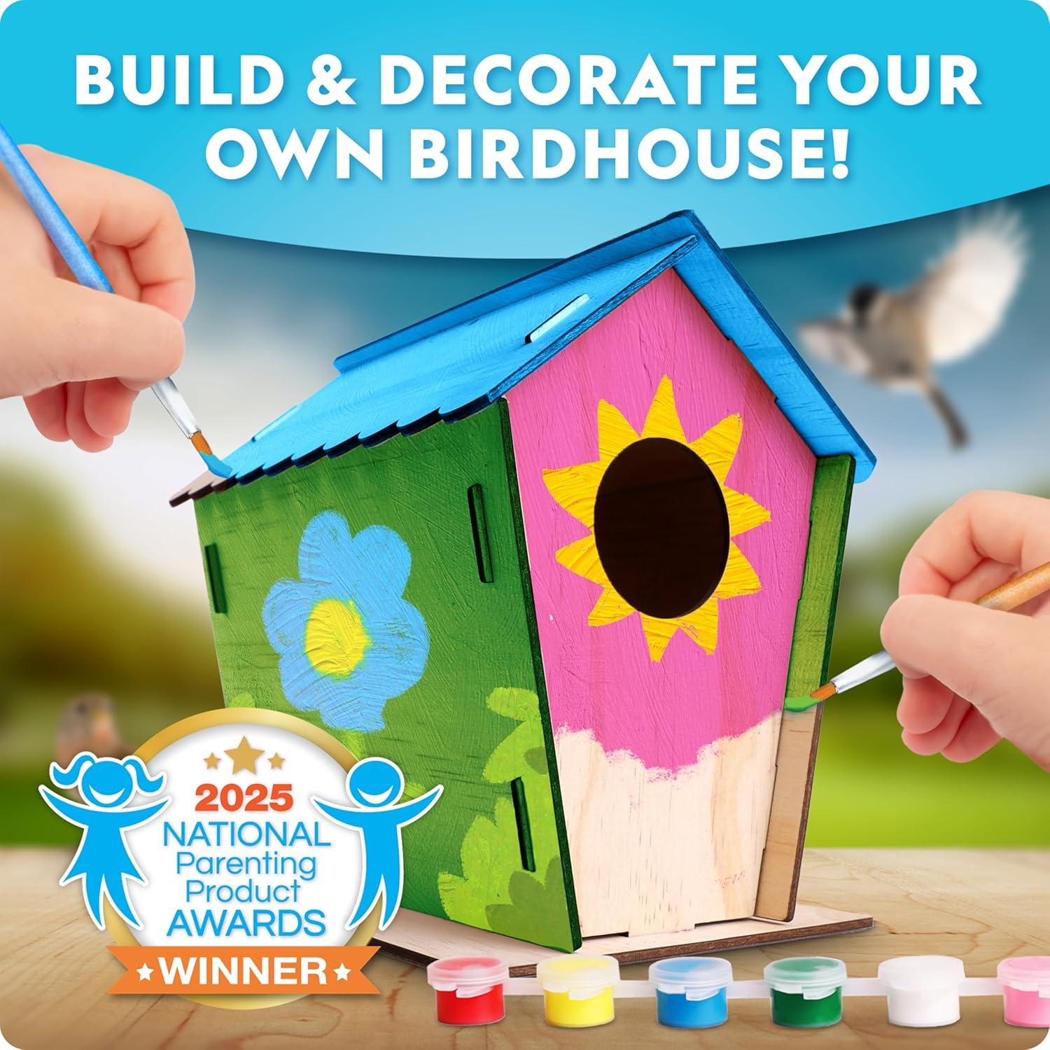 National Geographic Build a Bee Habitat Craft Kit for Kids – Paint & Build a House for Mason Bees, Outdoor Arts & Crafts, Nature Learning Activity, DIY Pollinator Garden Craft, Solitary Bee Hotel(DIY Birdhouse)