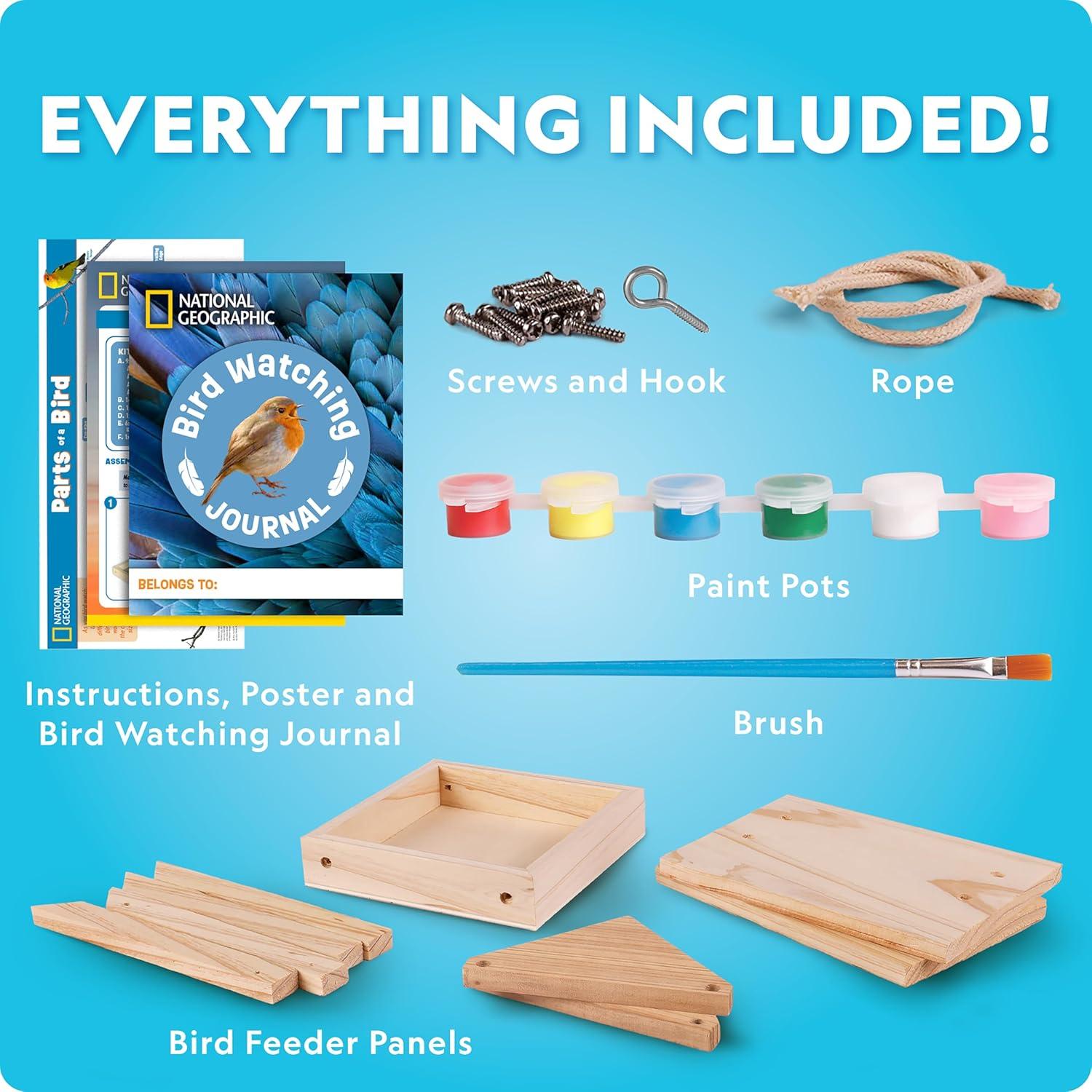 National Geographic Build a Bee Habitat Craft Kit for Kids – Paint & Build a House for Mason Bees, Outdoor Arts & Crafts, Nature Learning Activity, DIY Pollinator Garden Craft, Solitary Bee Hotel(DIY Bird Feeder)