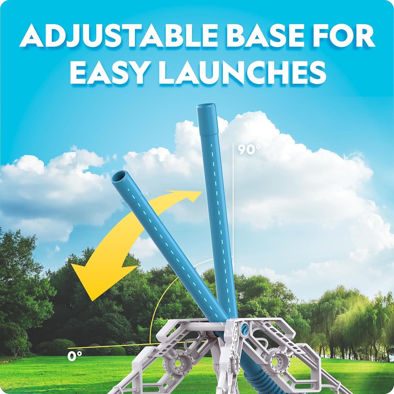 National Geographic Air Rocket Launcher Science Kit – Jump & Launch Glow-in-the-Dark Foam Rockets up to 100 Feet, Outdoor Toys for Kids 8–12, Backyard STEM Activity with Adjustable Launch Base(Glow in the Dark Rocket Launcher)