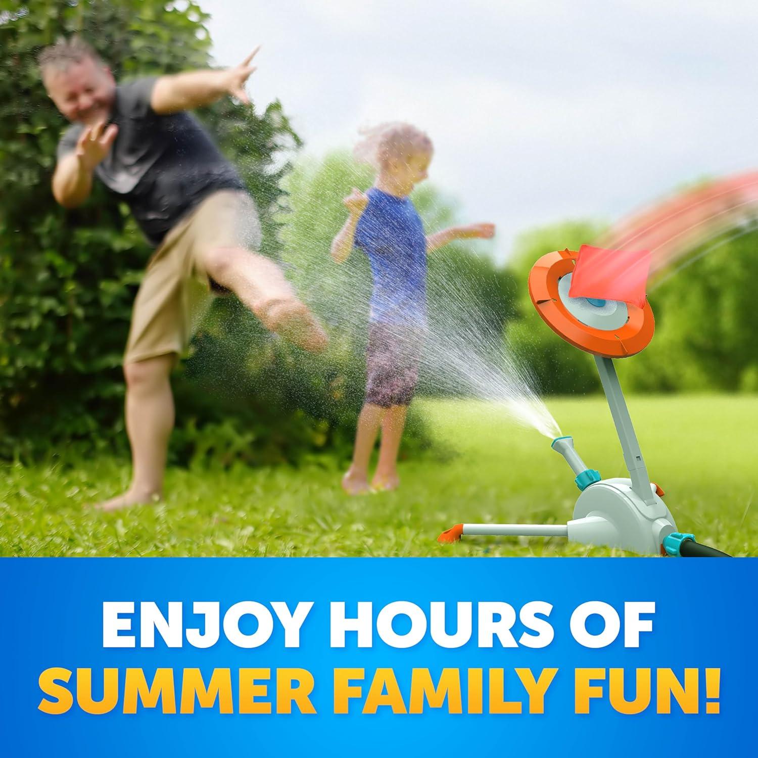 Blue Marble Toss ‘N Soak Outdoor Sprinkler Game – Outdoor Water Play, Toss A Bean Bag & Soak Your Friends for Backyard Water Fun, Connects to Garden Hose, Kids Sprinklers for Yard, Yard Water Toys