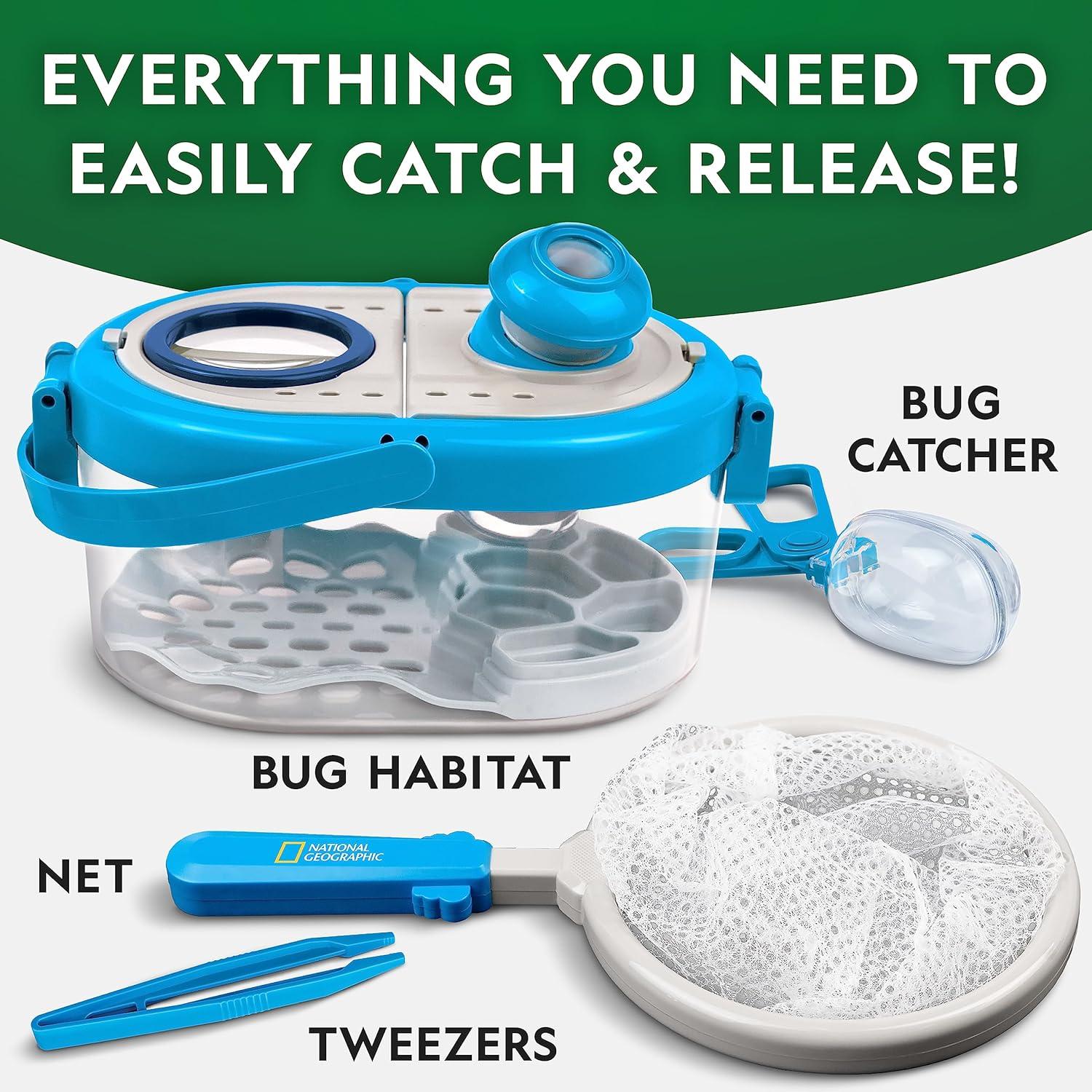 National Geographic Butterfly Growing & Bug Catcher Kit – Butterfly Habitat Kit with Voucher for 5 Caterpillars (S&H Not Included) & Bug Habitat with Magnified Viewers, Bug Catcher & More(Butterfly Habitat & Bug Catcher Kit)
