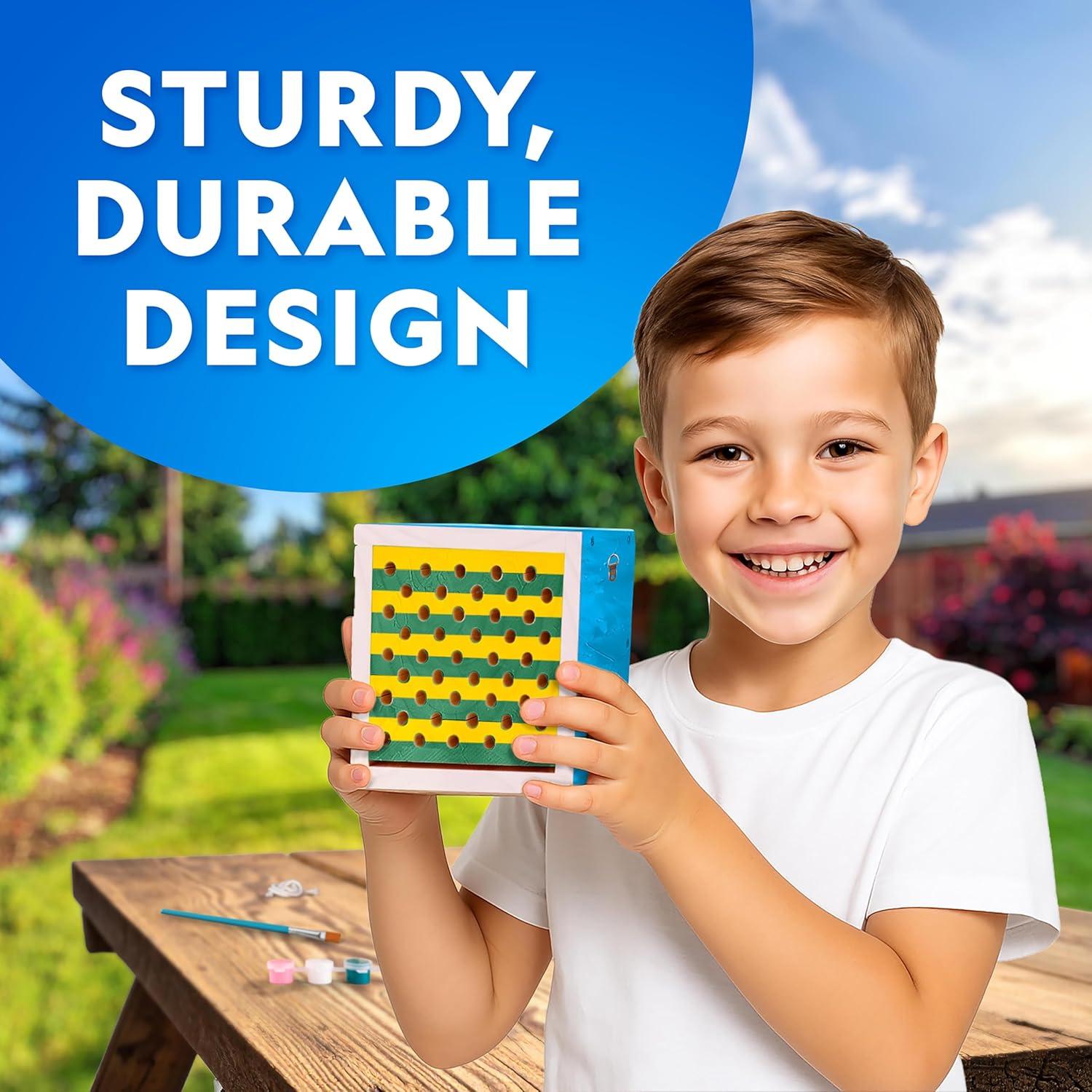 National Geographic Build a Bee Habitat Craft Kit for Kids – Paint & Build a House for Mason Bees, Outdoor Arts & Crafts, Nature Learning Activity, DIY Pollinator Garden Craft, Solitary Bee Hotel(DIY Bee Habitat)