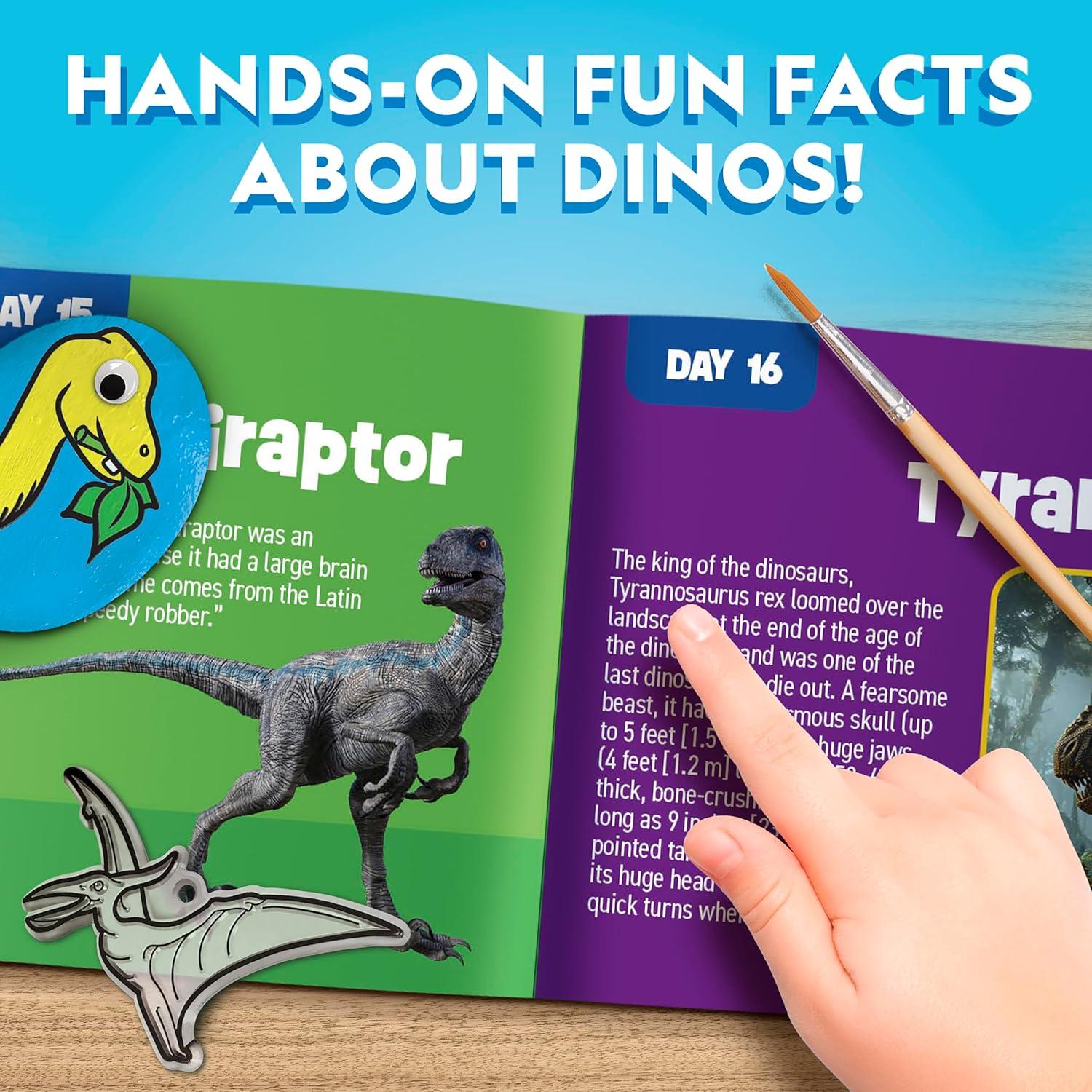 National Geographic Glow-in-The-Dark Dinosaur Skeleton Model Building Kit – Build Replica Velociraptor & T. rex Bones, Educational Dinosaur Egg Activity Kit, Fossils for Kids 5-7(Dinosaur Advent Calendar)